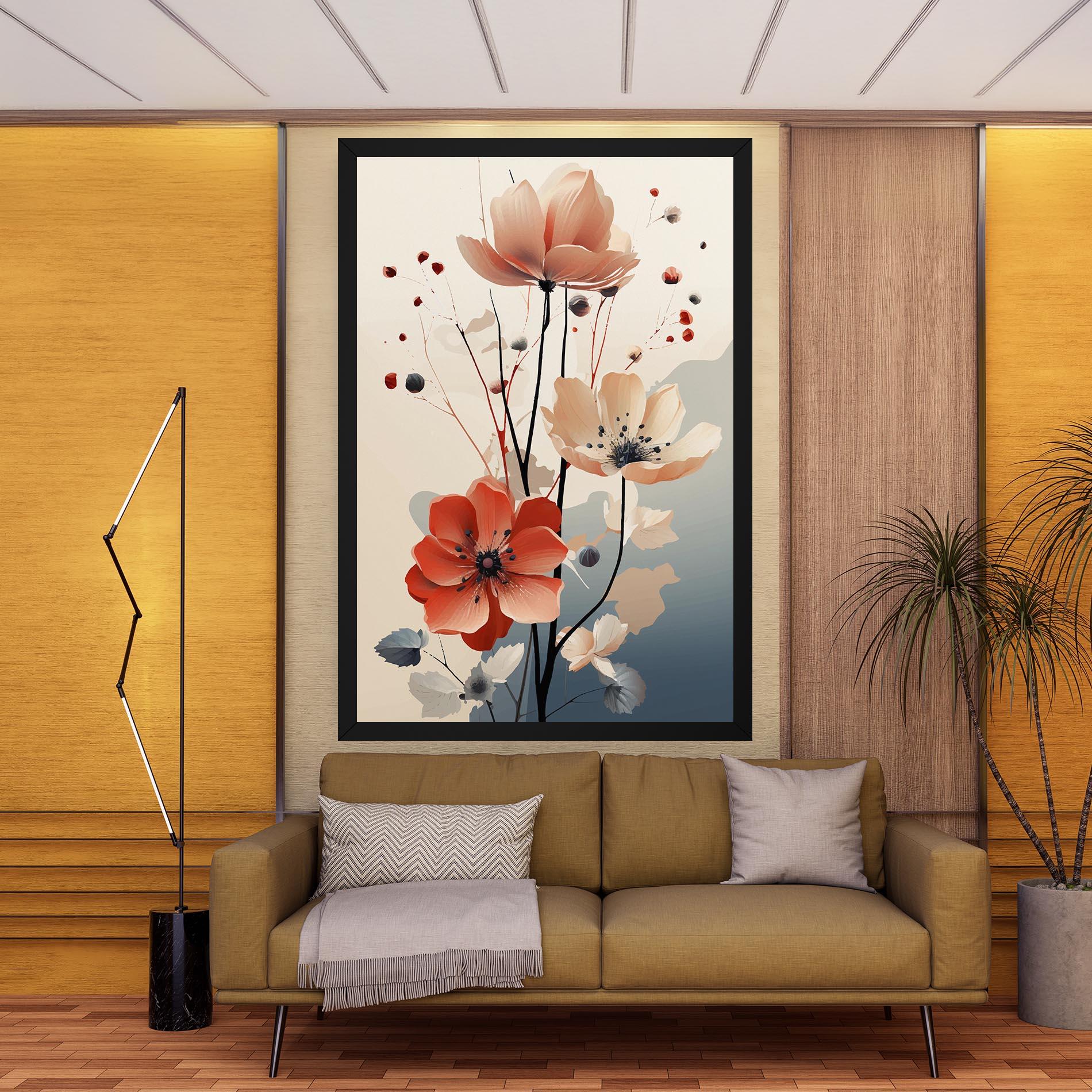 Картина на платно Cream Flower Nature mockup 9