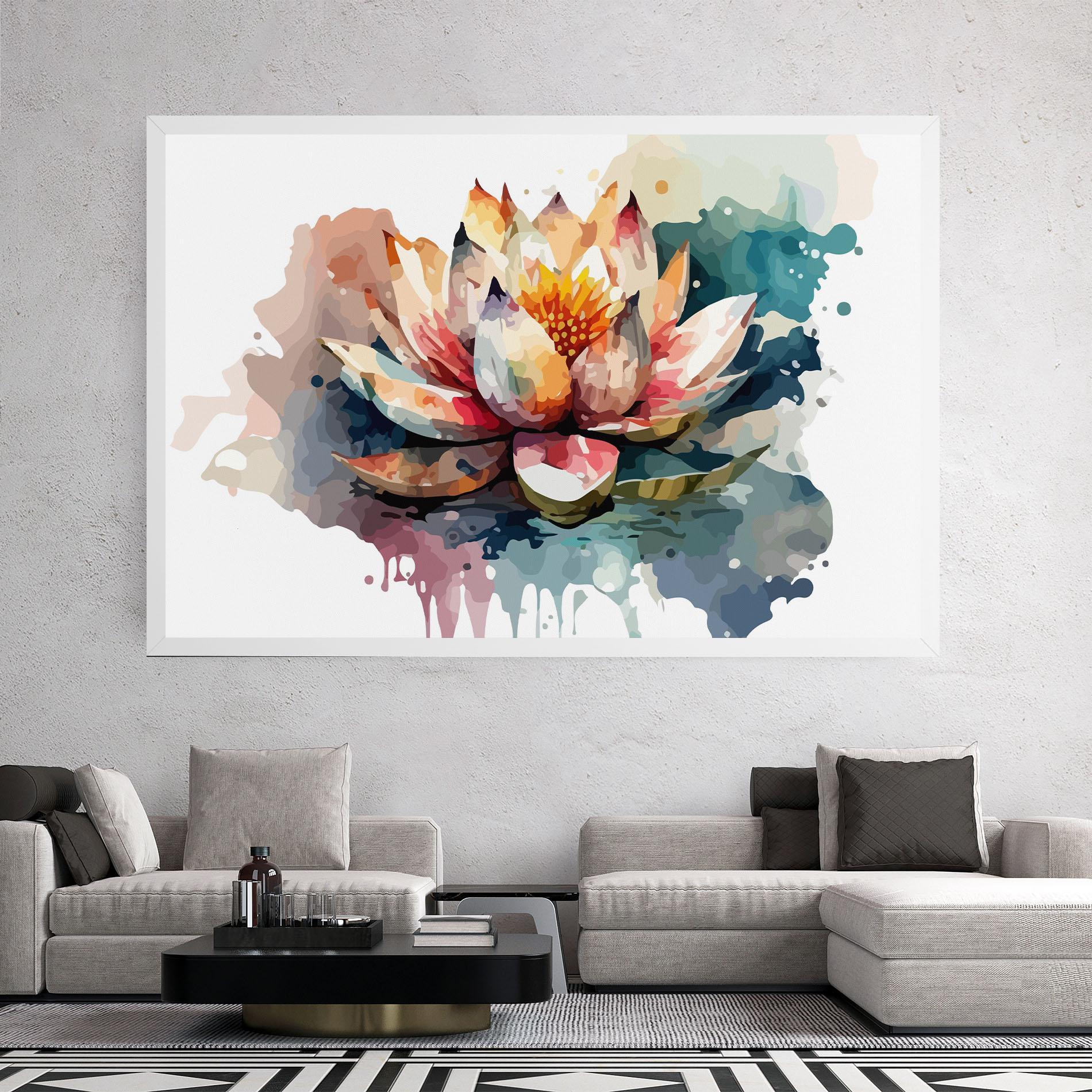 Картина на платно Colorful Lotus Art mockup 2