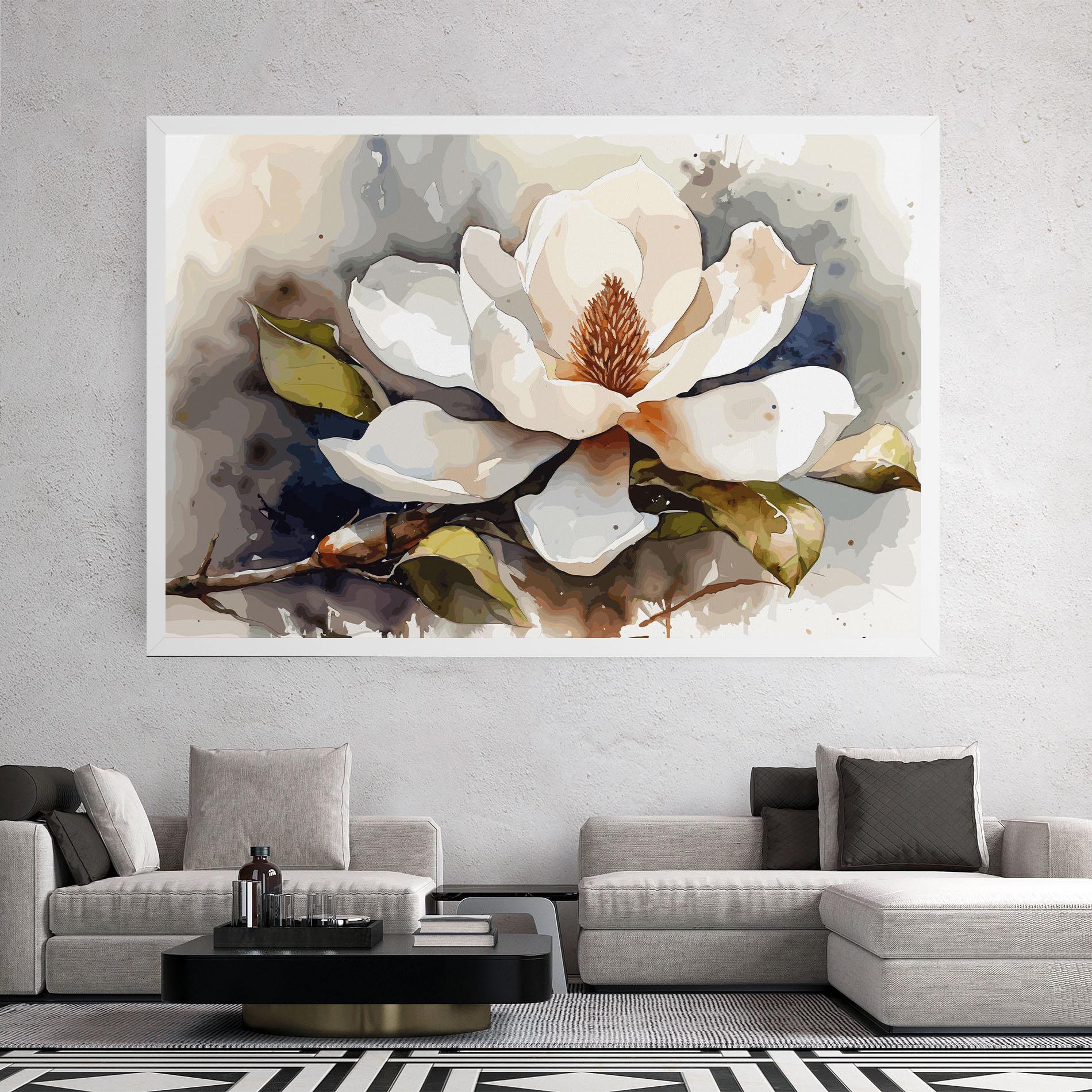 Картина на платно Cream Nature Flower mockup 2