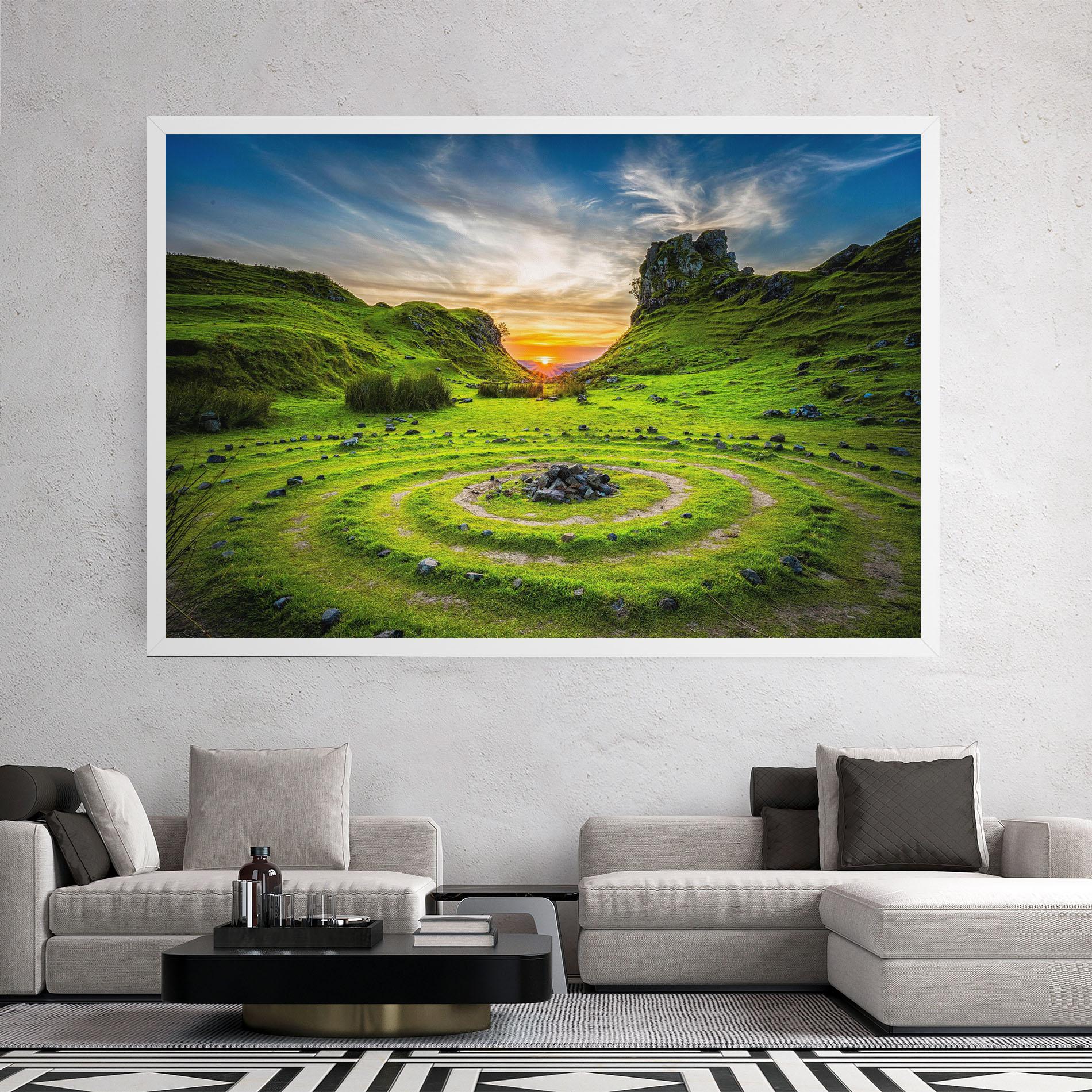 Картина на платно Green Circle Nature mockup 2