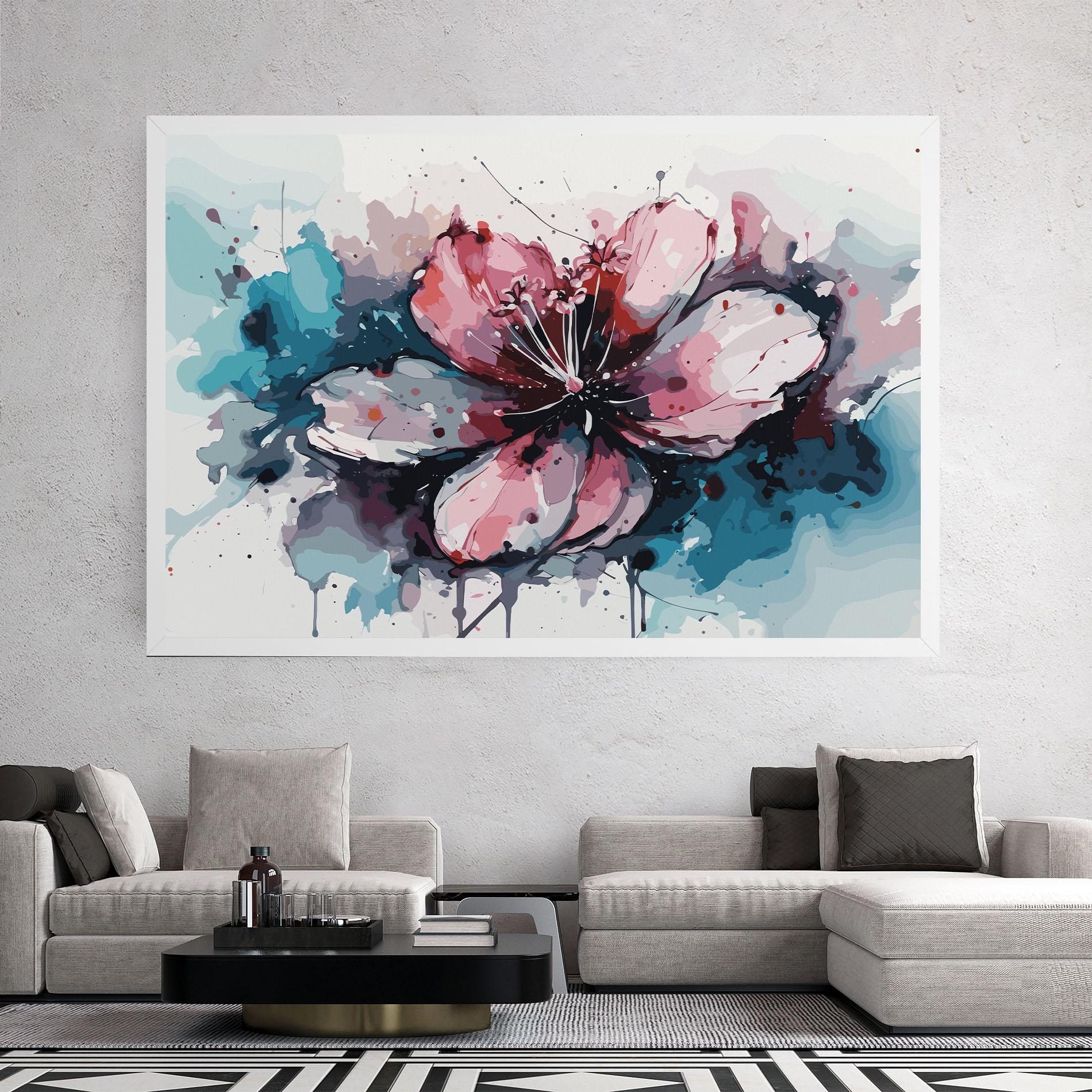 Картина на платно Pink Blue Nature mockup 2