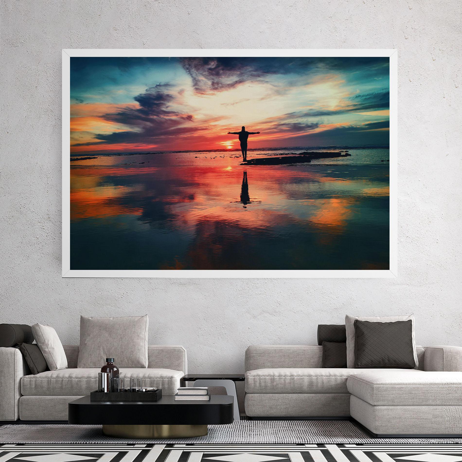 Картина на платно Pink Purple Sky Man mockup 2