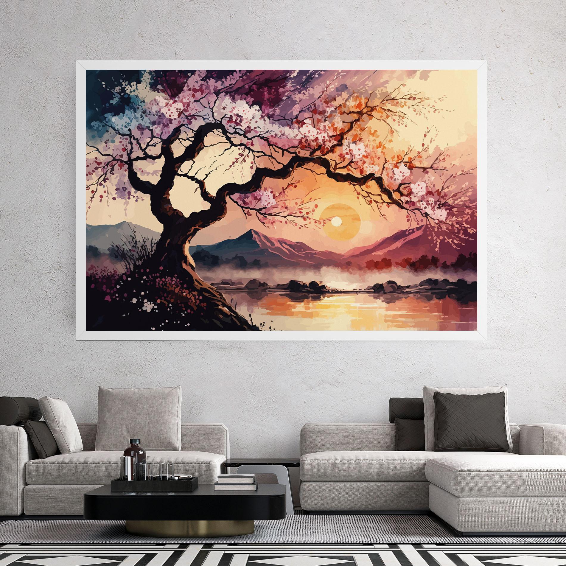 Картина на платно Pink Tree Nature mockup 2