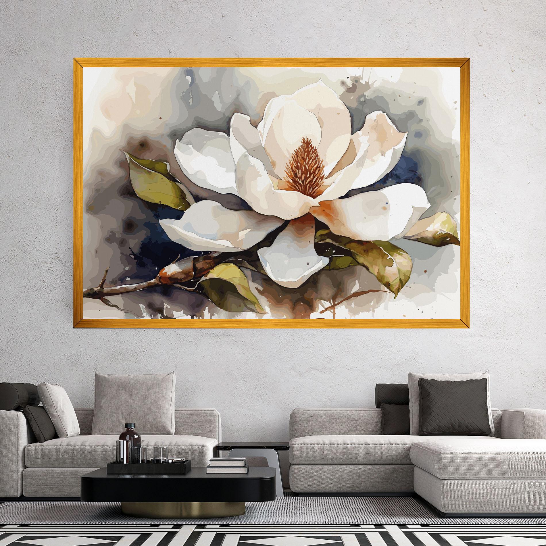 Картина на платно Cream Nature Flower mockup 2