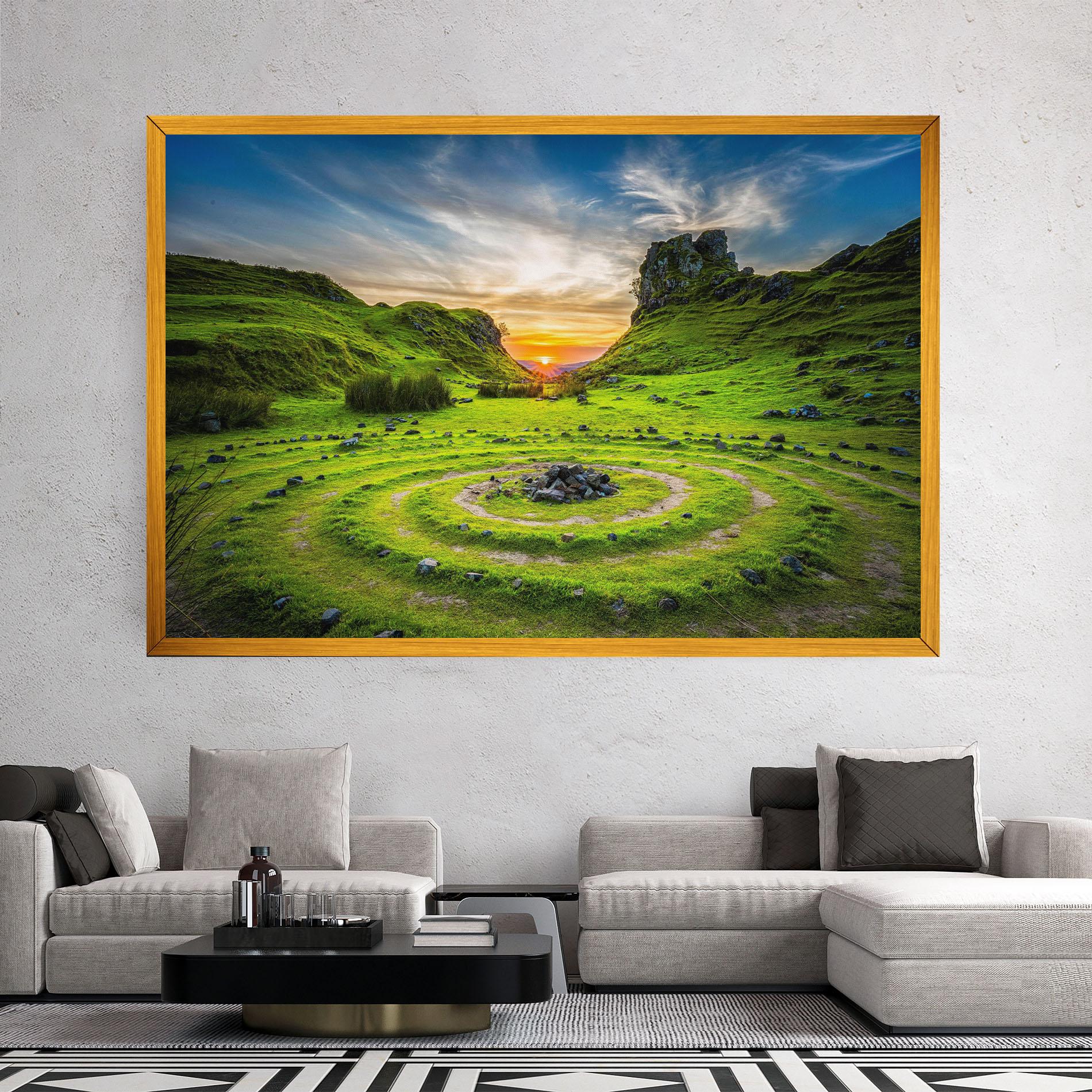Картина на платно Green Circle Nature mockup 2