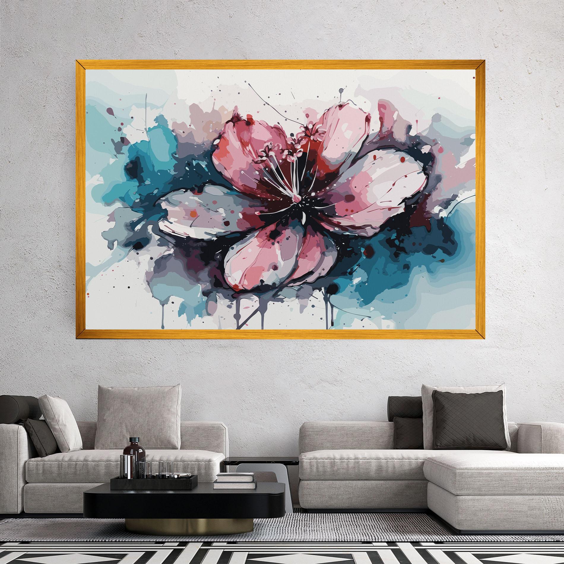 Картина на платно Pink Blue Nature mockup 2