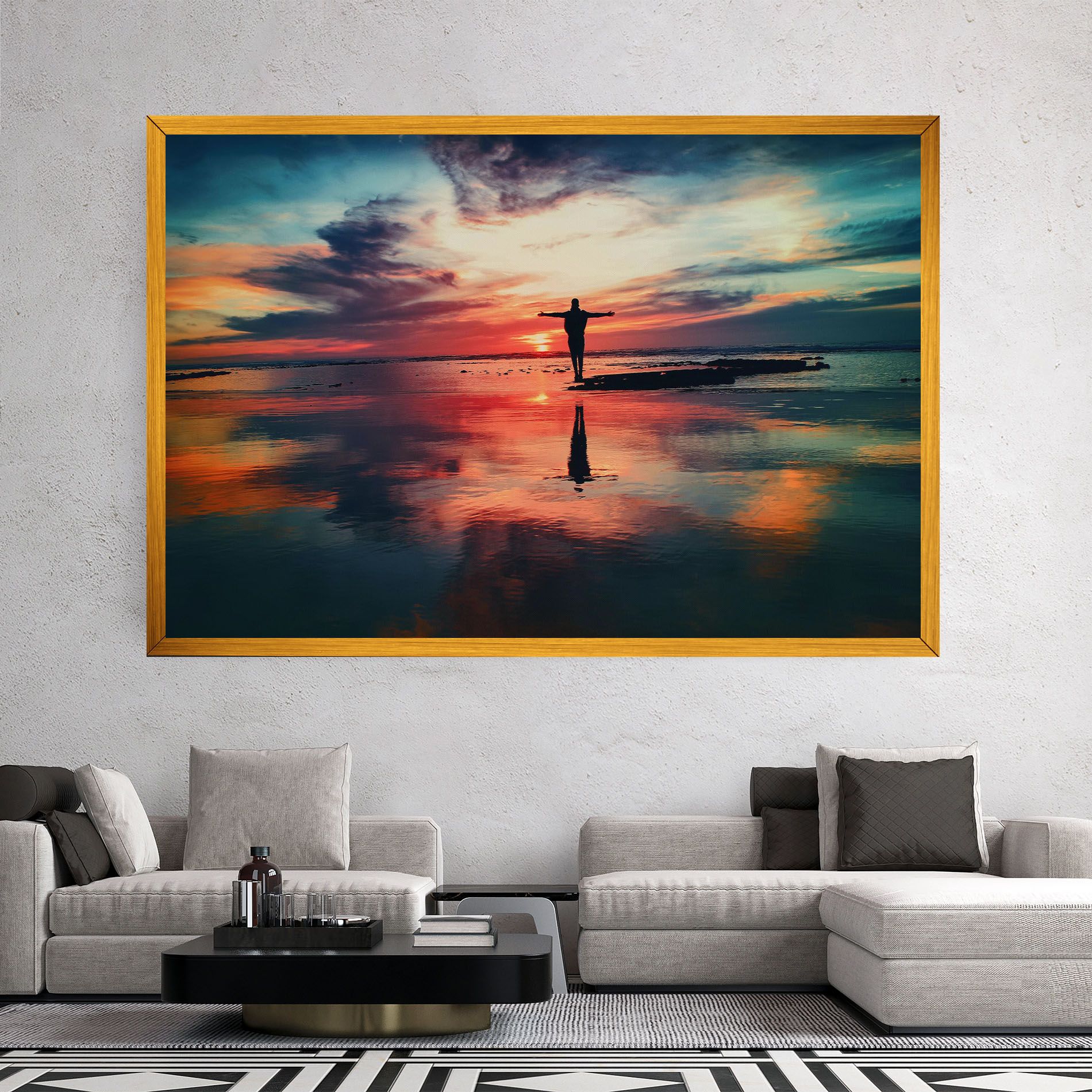 Pink Purple Sky Man mockup 2