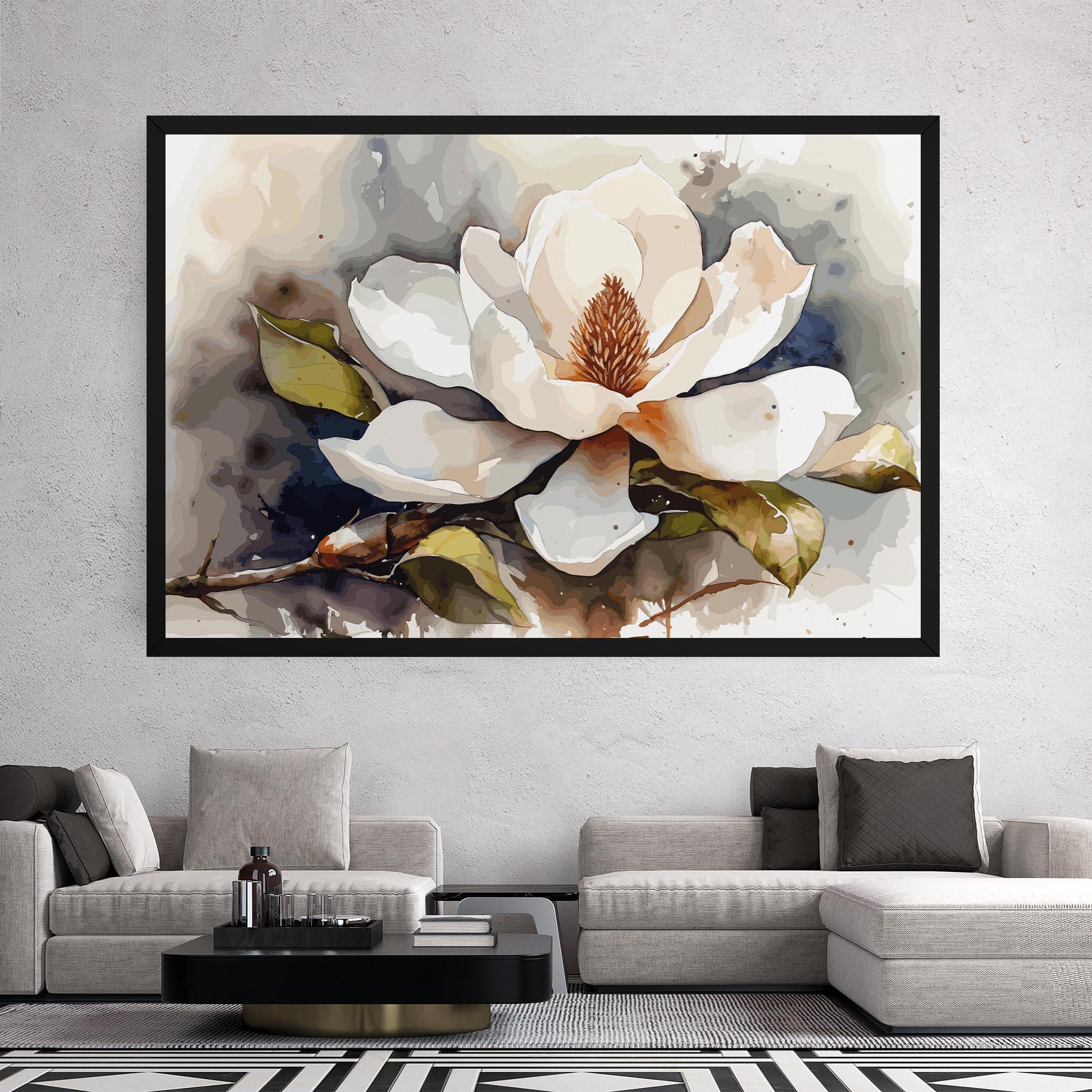 Картина на платно Cream Nature Flower mockup 2