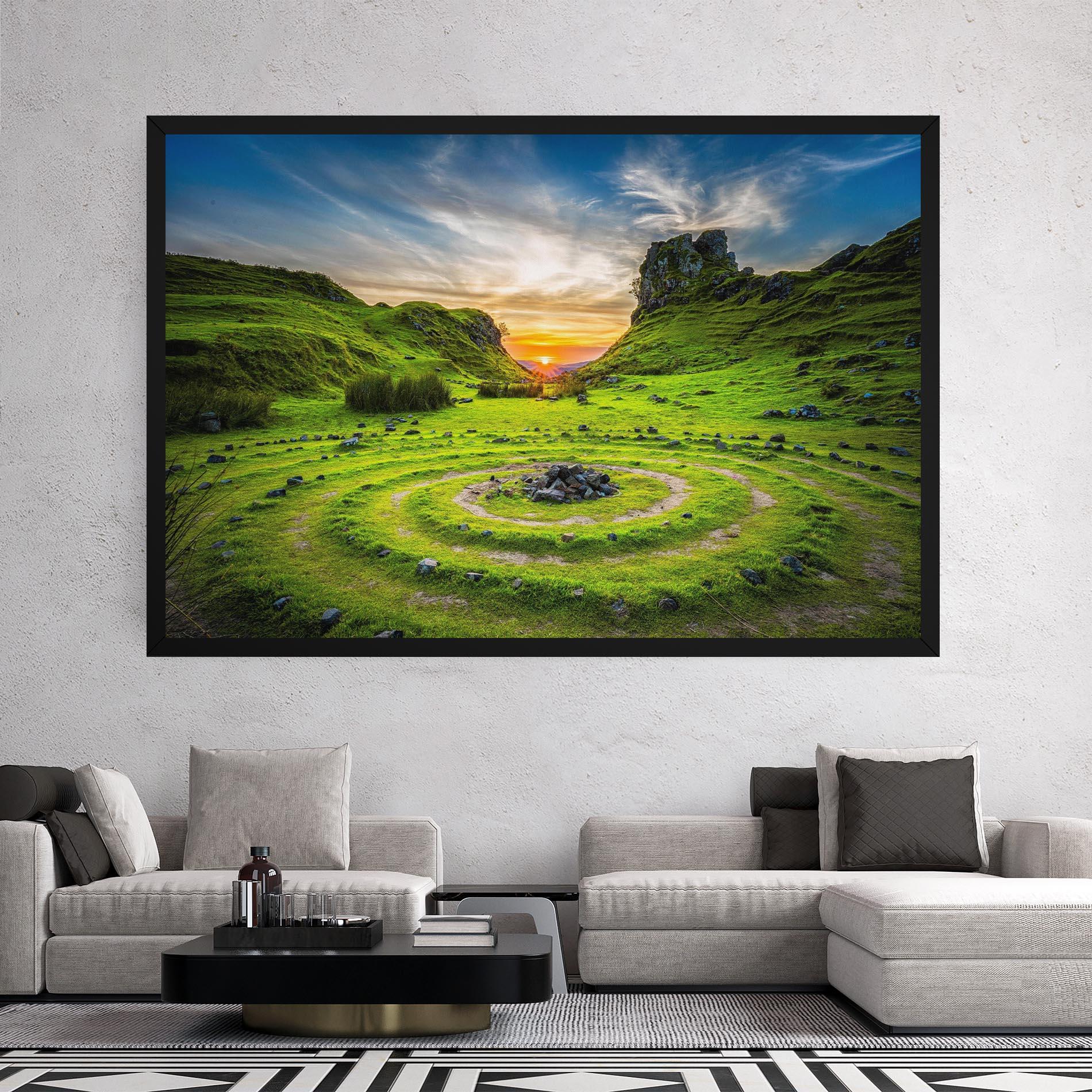 Картина на платно Green Circle Nature mockup 2