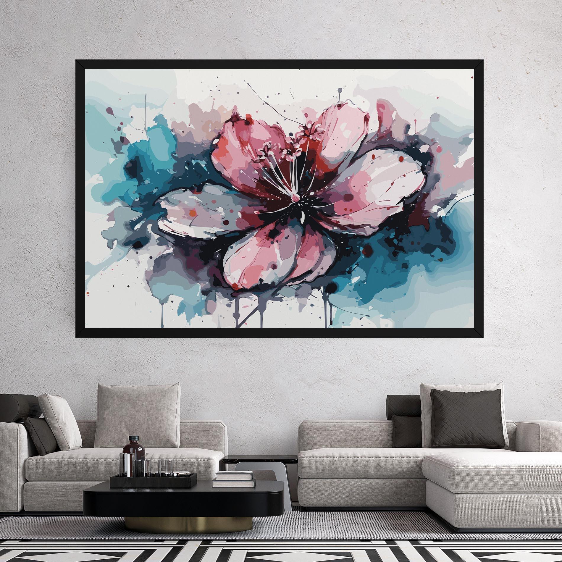 Картина на платно Pink Blue Nature mockup 2