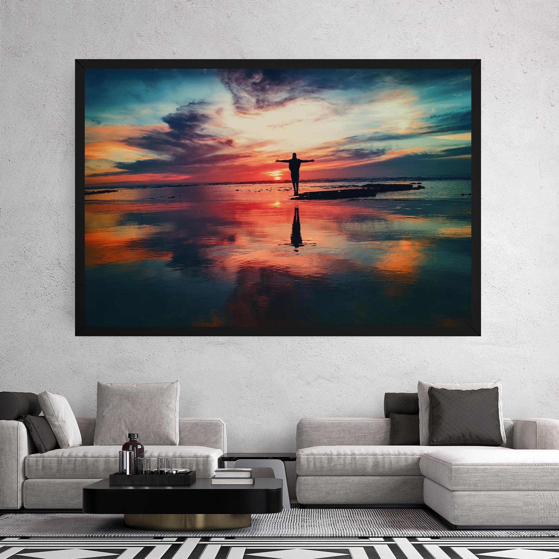 Картина на платно Pink Purple Sky Man mockup 2