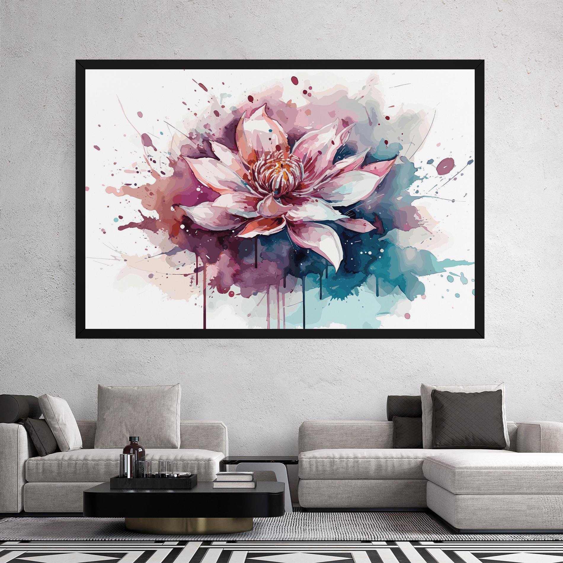 Картина на платно Pretty Pink Lotus Art mockup 2