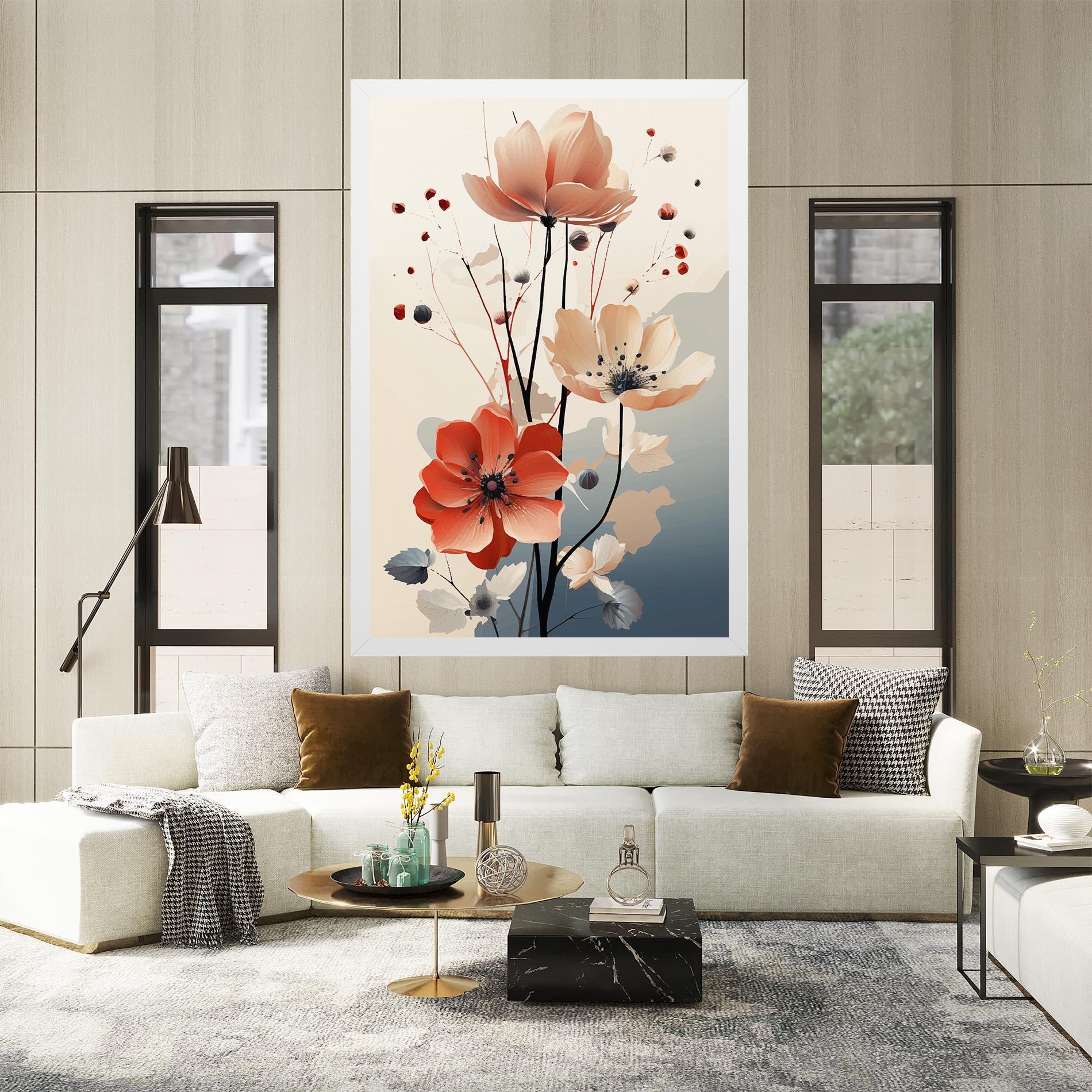 Картина на платно Cream Flower Nature mockup 2