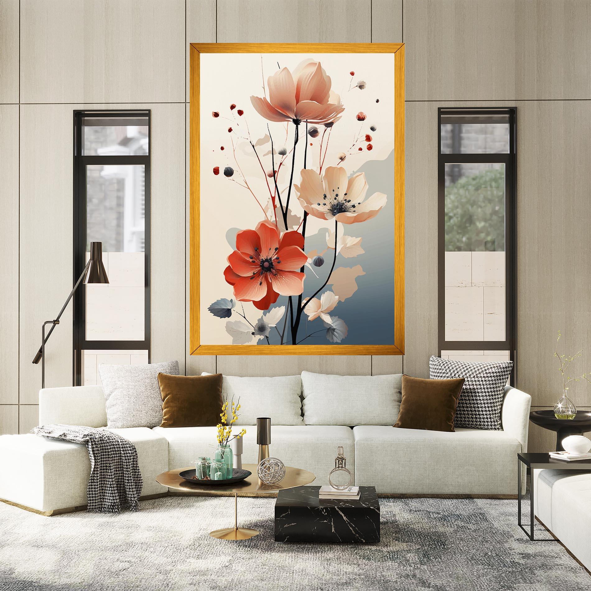 Картина на платно Cream Flower Nature mockup 2