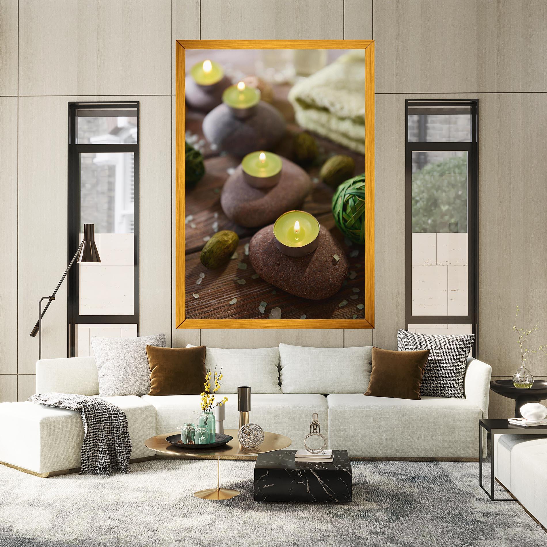 Картина на платно Green Candles Spa mockup 2