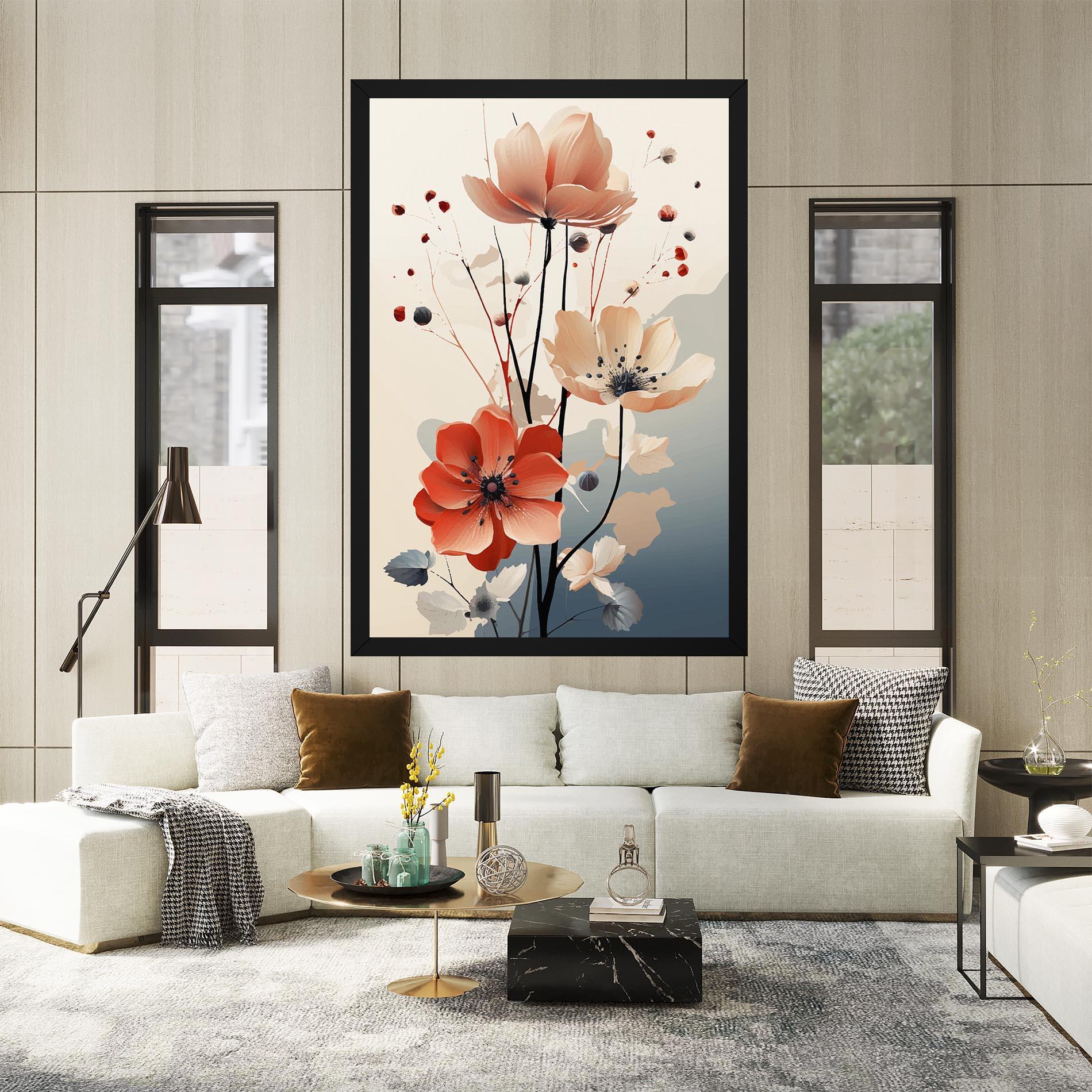 Картина на платно Cream Flower Nature mockup 2