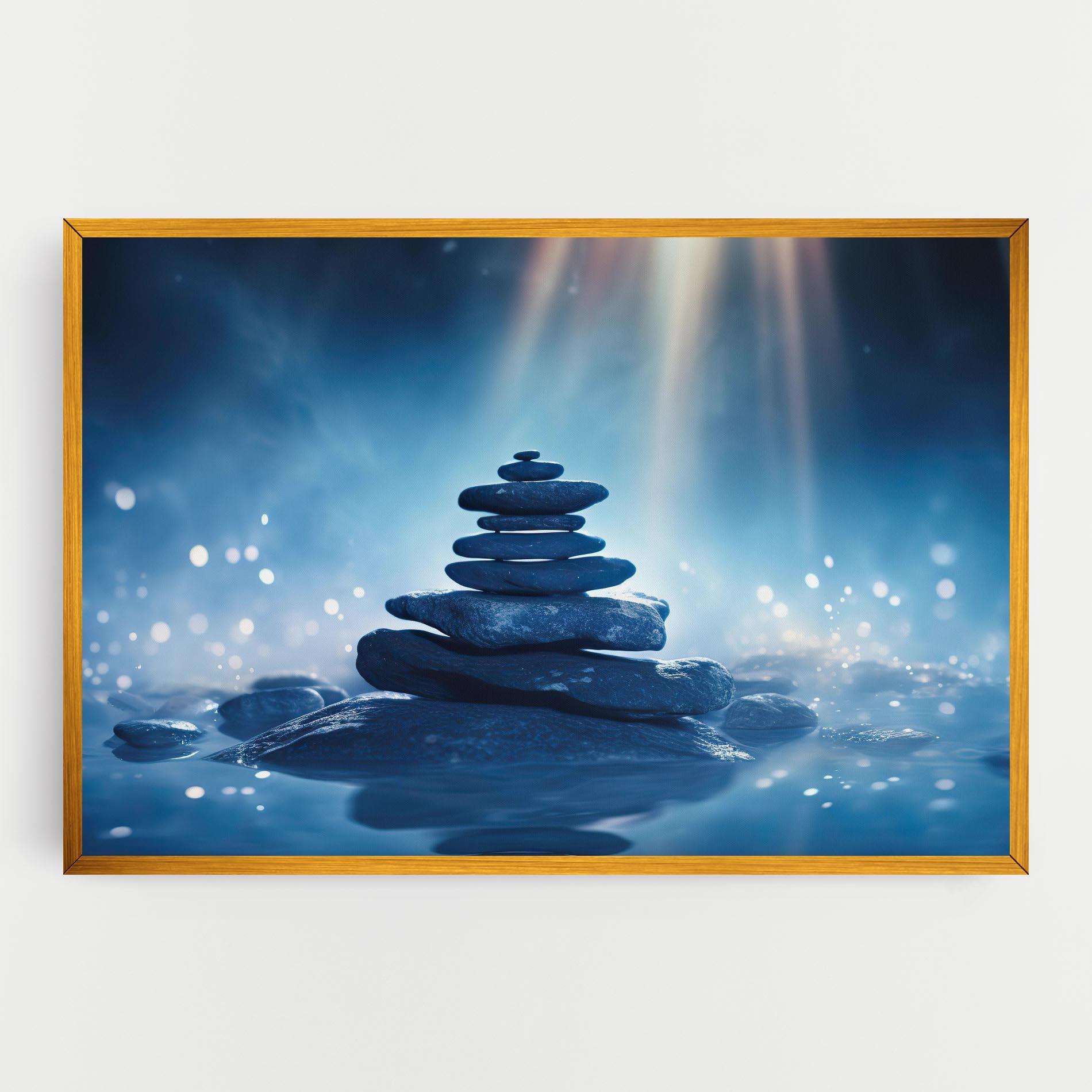 Картина на платно Blue Light Stone mockup 0