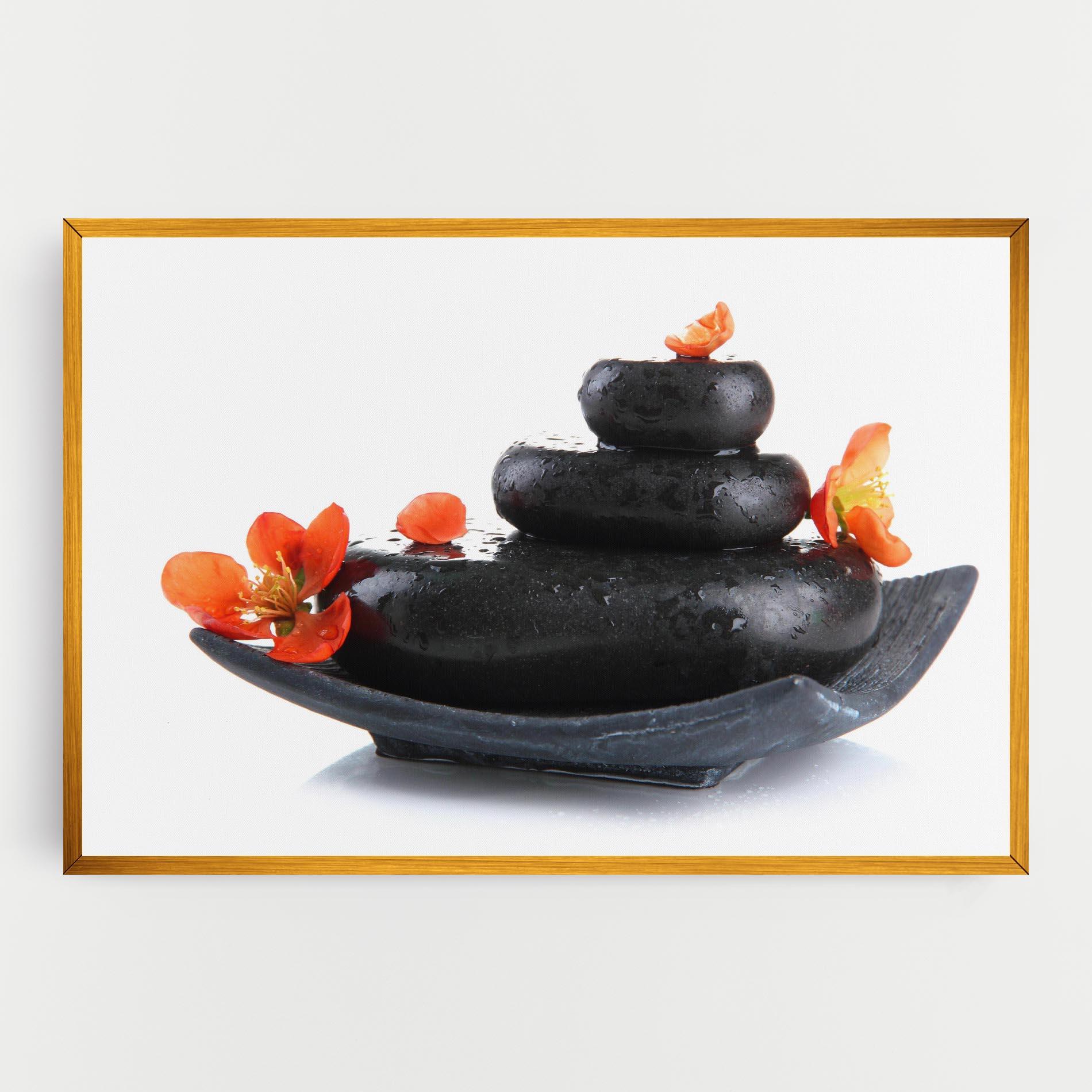 Картина на платно Spa Stones Flowers mockup 0