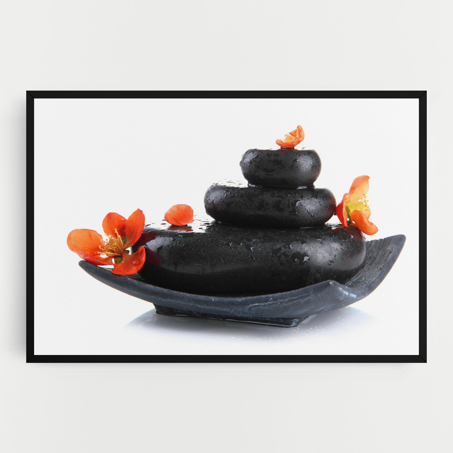 Картина на платно Spa Stones Flowers mockup 0