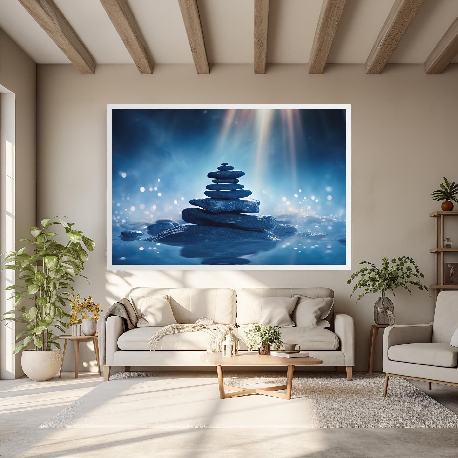 Картина на платно Blue Light Stone mockup 6