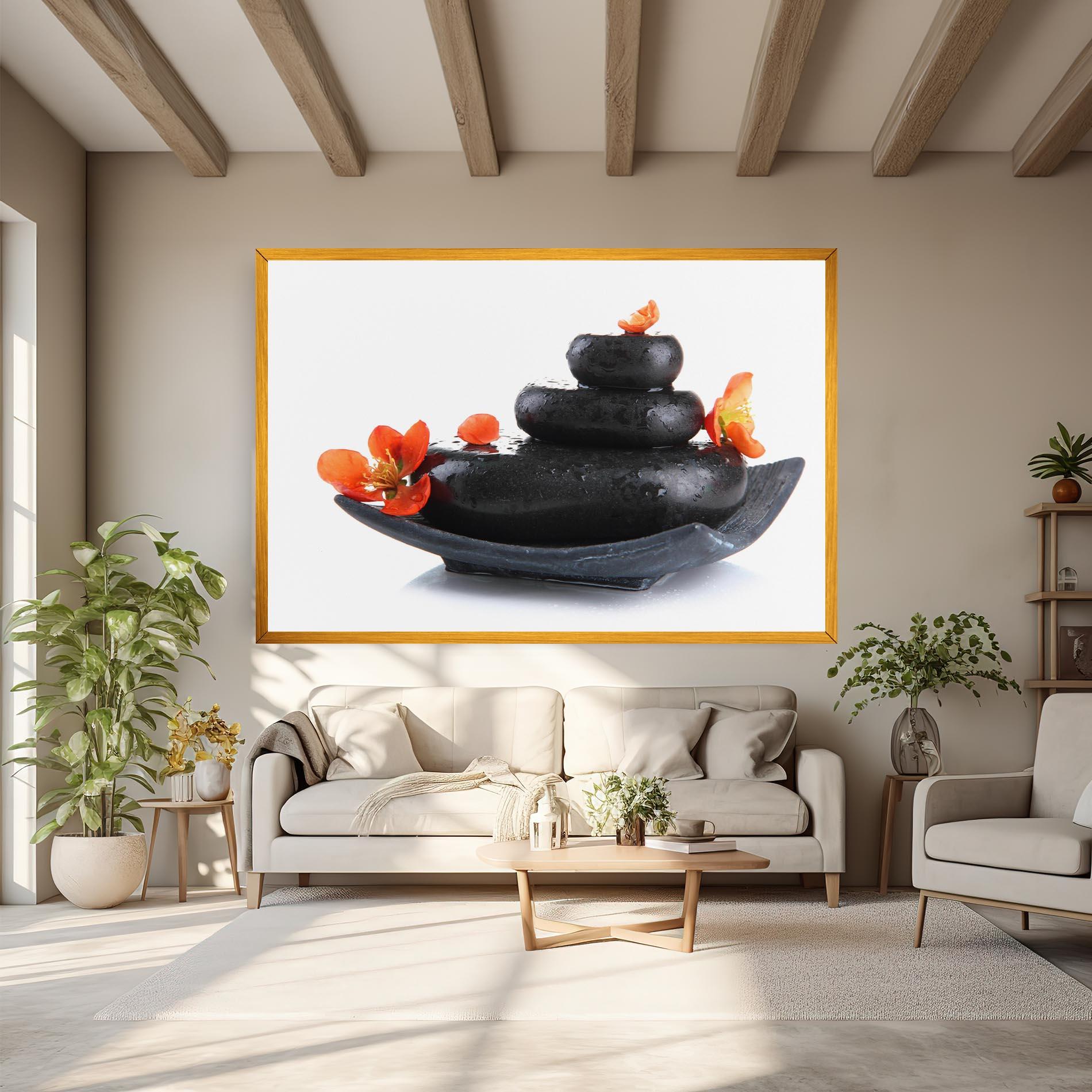 Картина на платно Spa Stones Flowers mockup 6