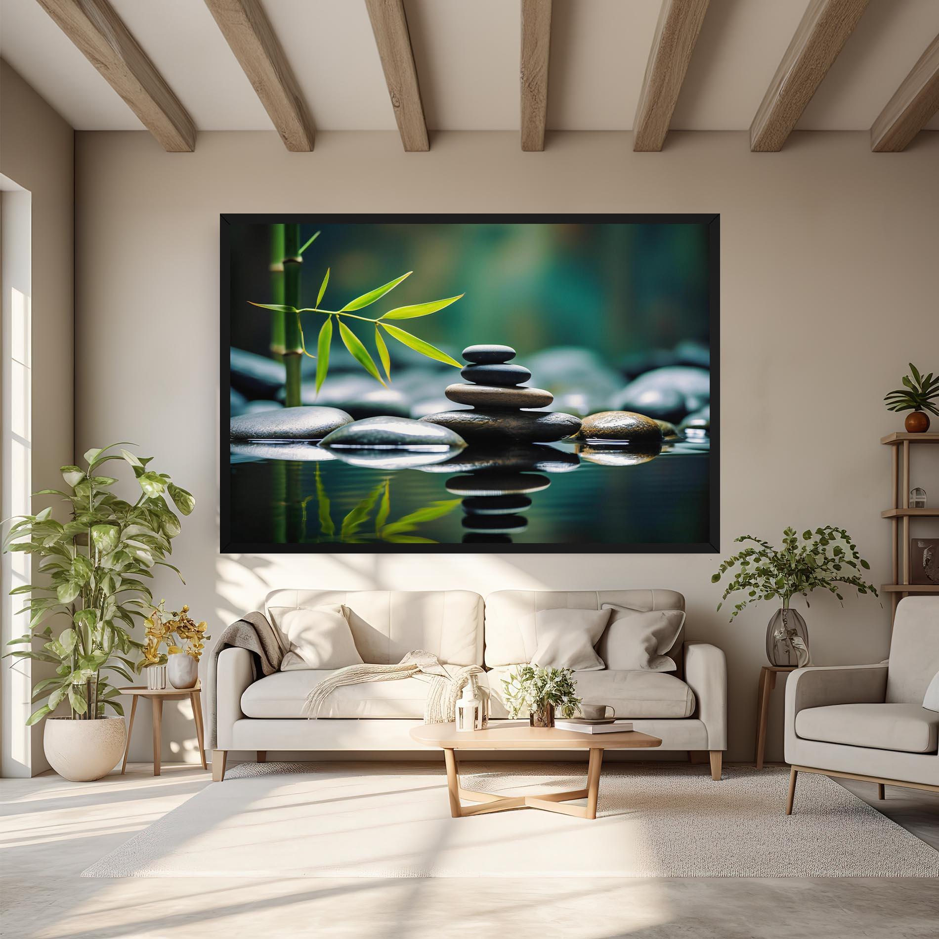 Картина на платно Bamboo Stones mockup 6