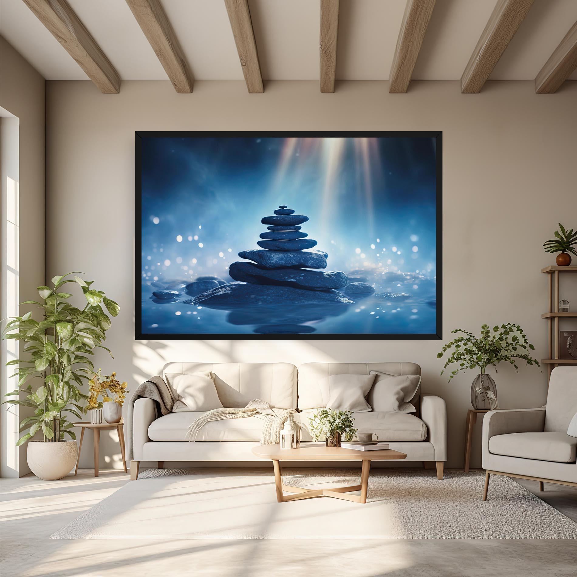 Картина на платно Blue Light Stone mockup 6