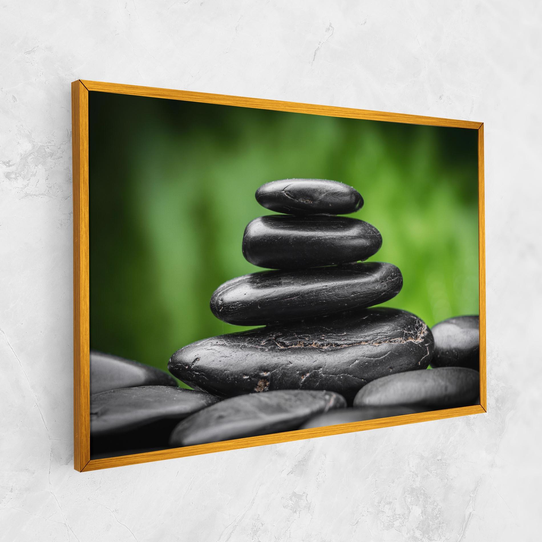Картина на платно Black Stone Meditation mockup 1