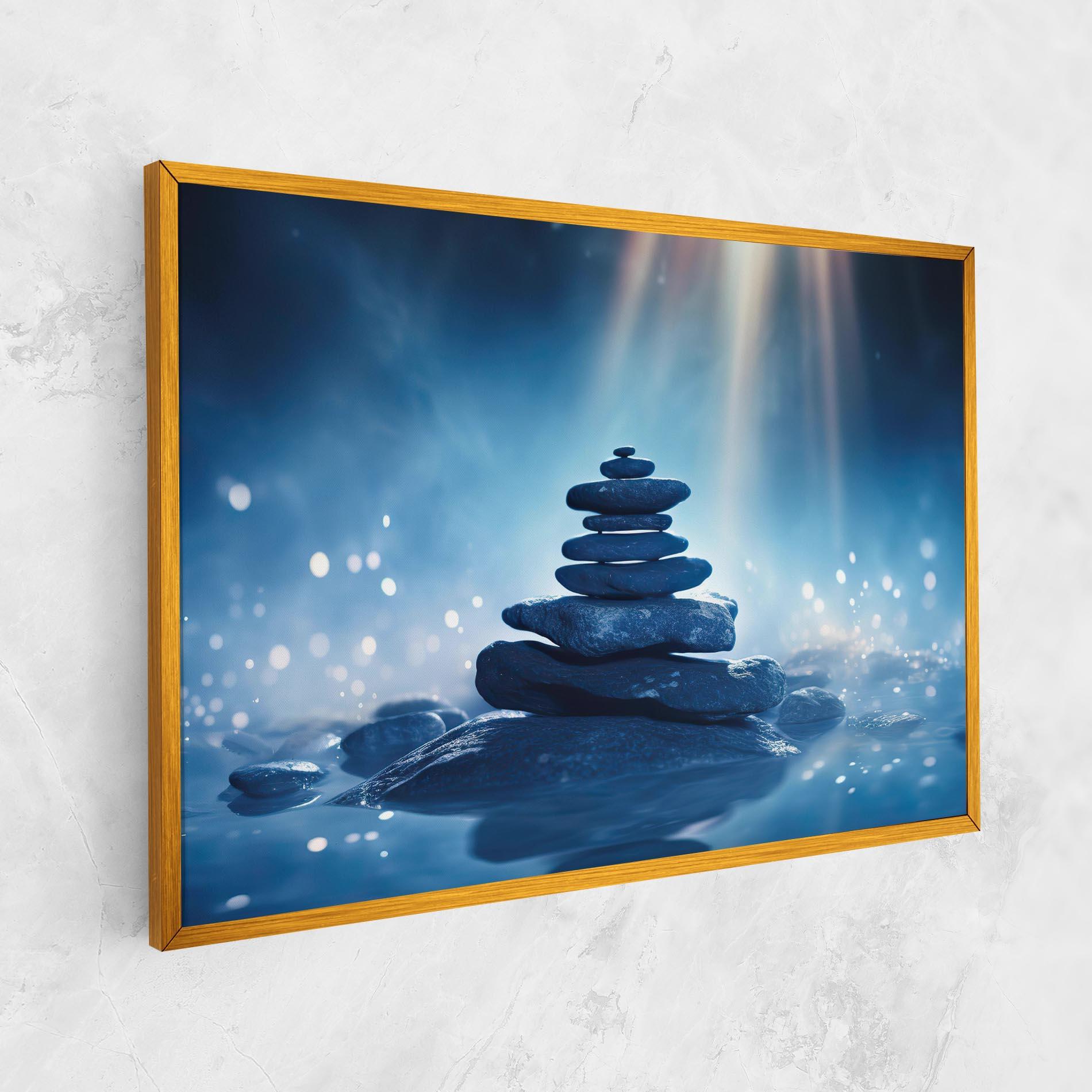 Картина на платно Blue Light Stone mockup 1