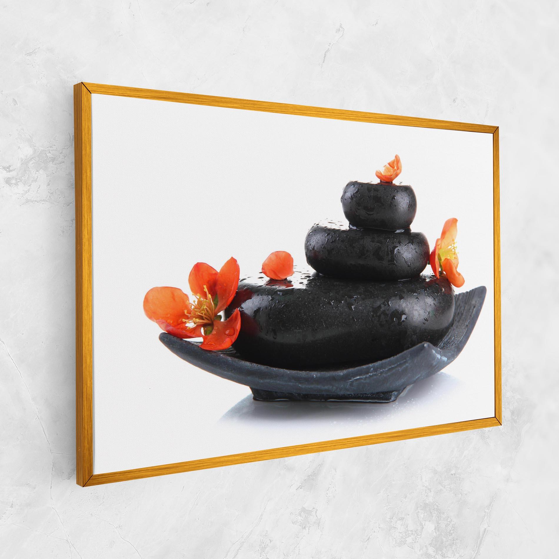 Картина на платно Spa Stones Flowers mockup 1