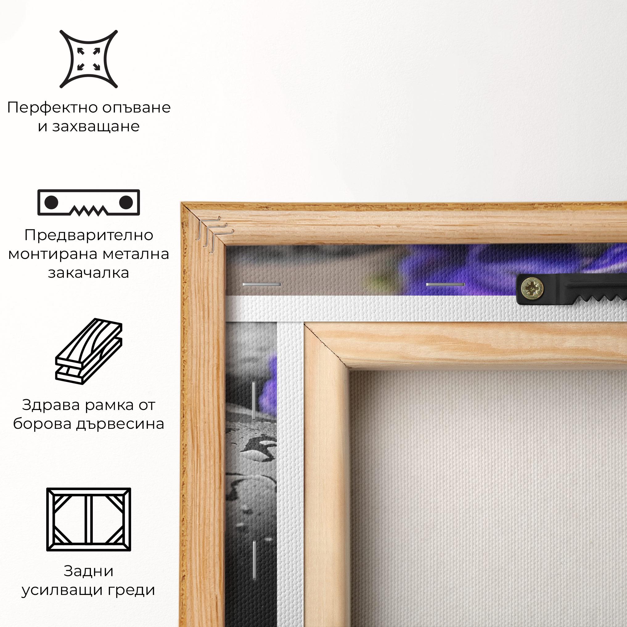 Картина на платно Spa Purple Rock mockup 5