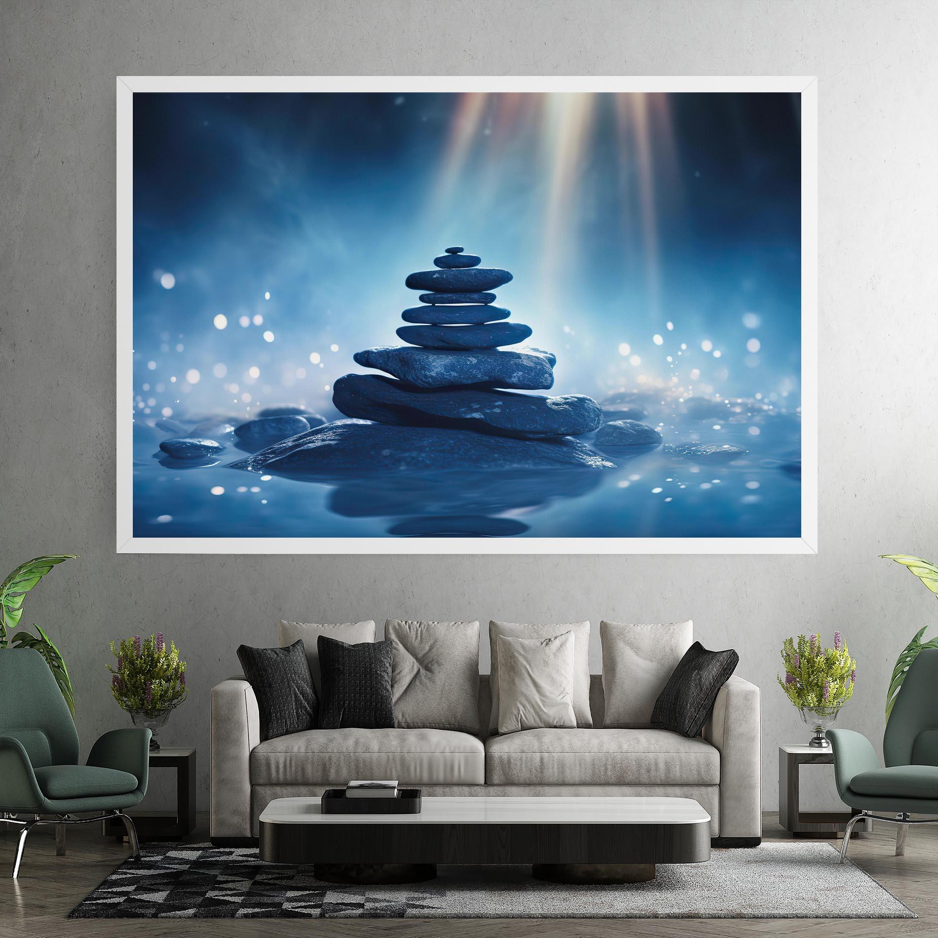 Картина на платно Blue Light Stone mockup 7