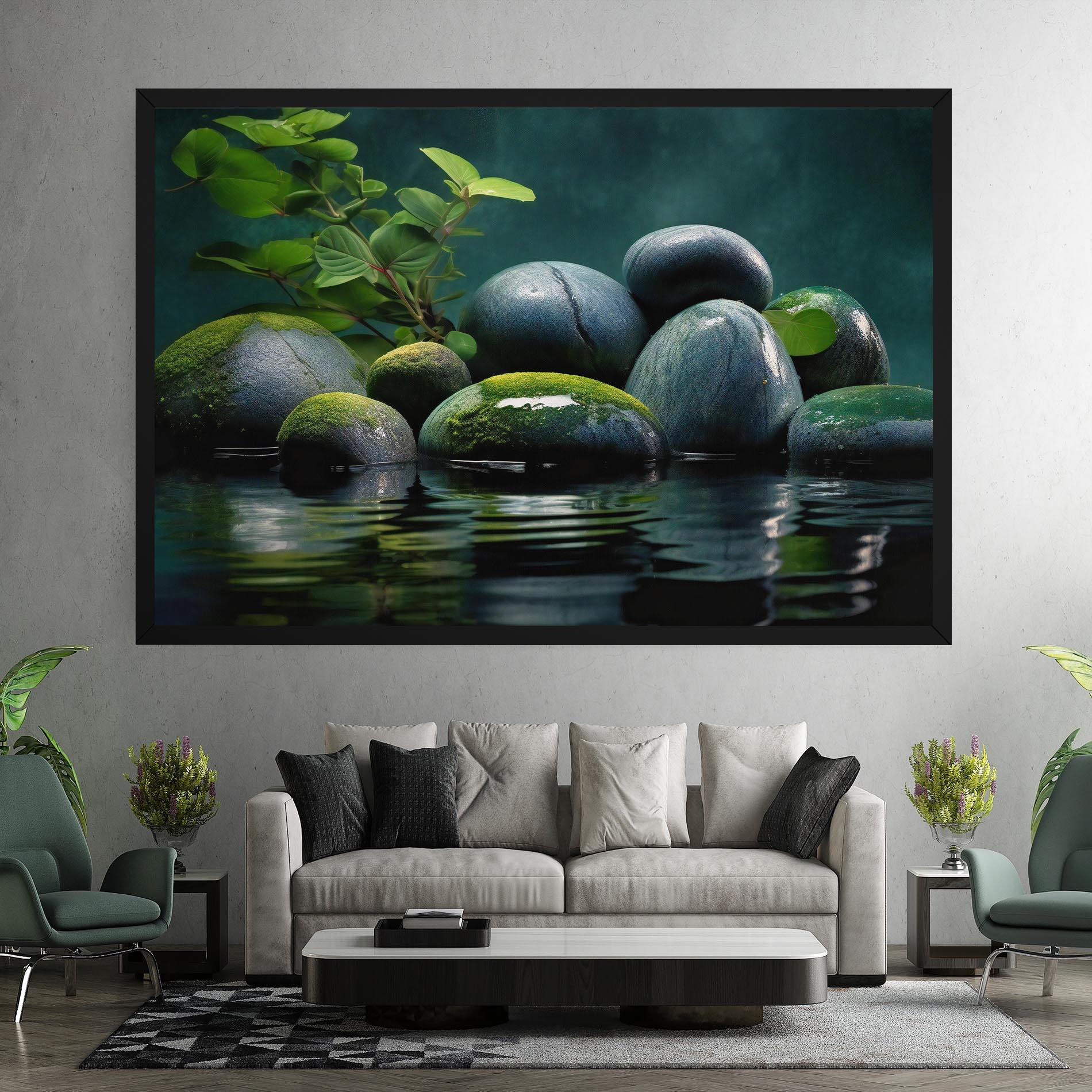 Картина на платно Green Stone Nature mockup 7