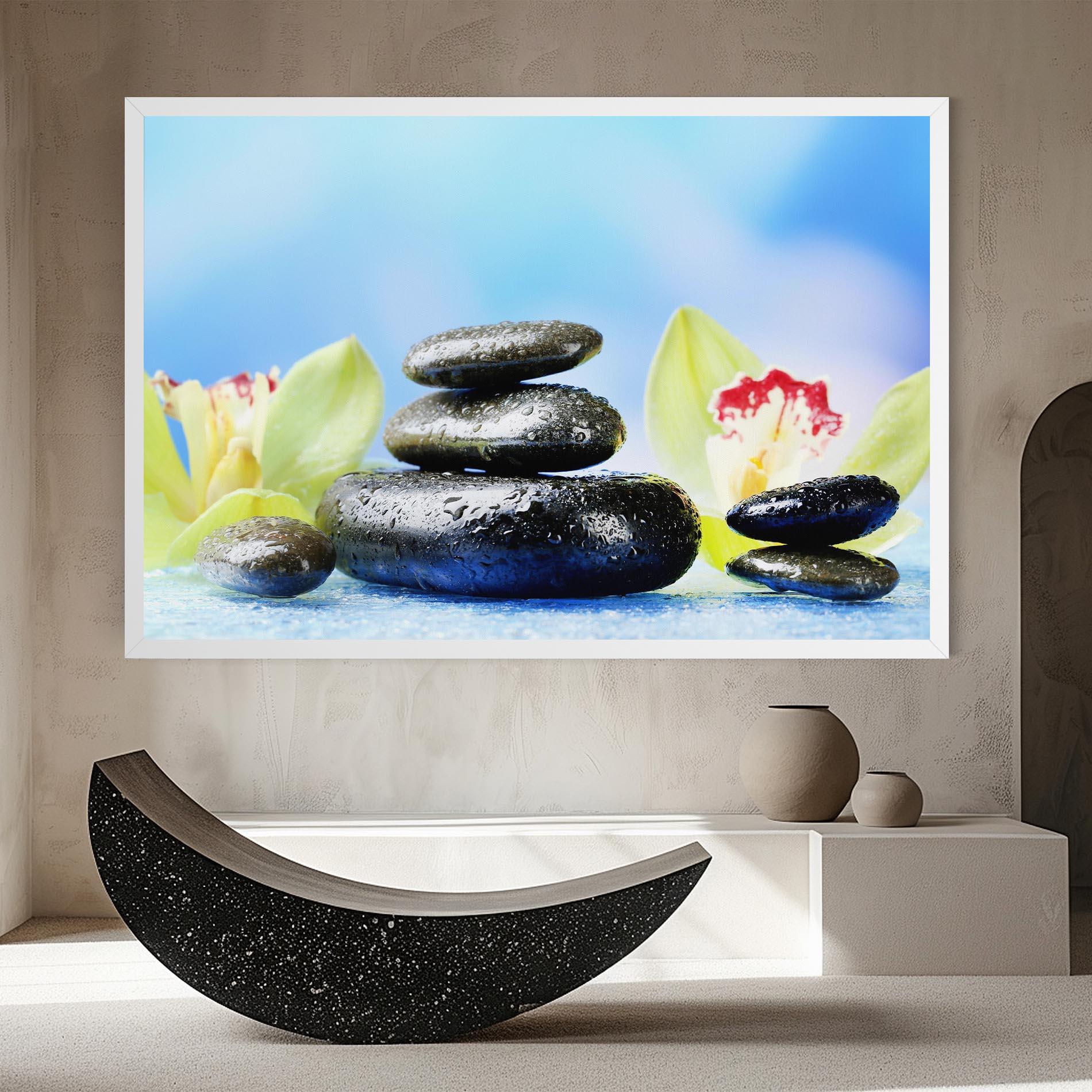 Картина на платно Blooming Orchid Stone mockup 8