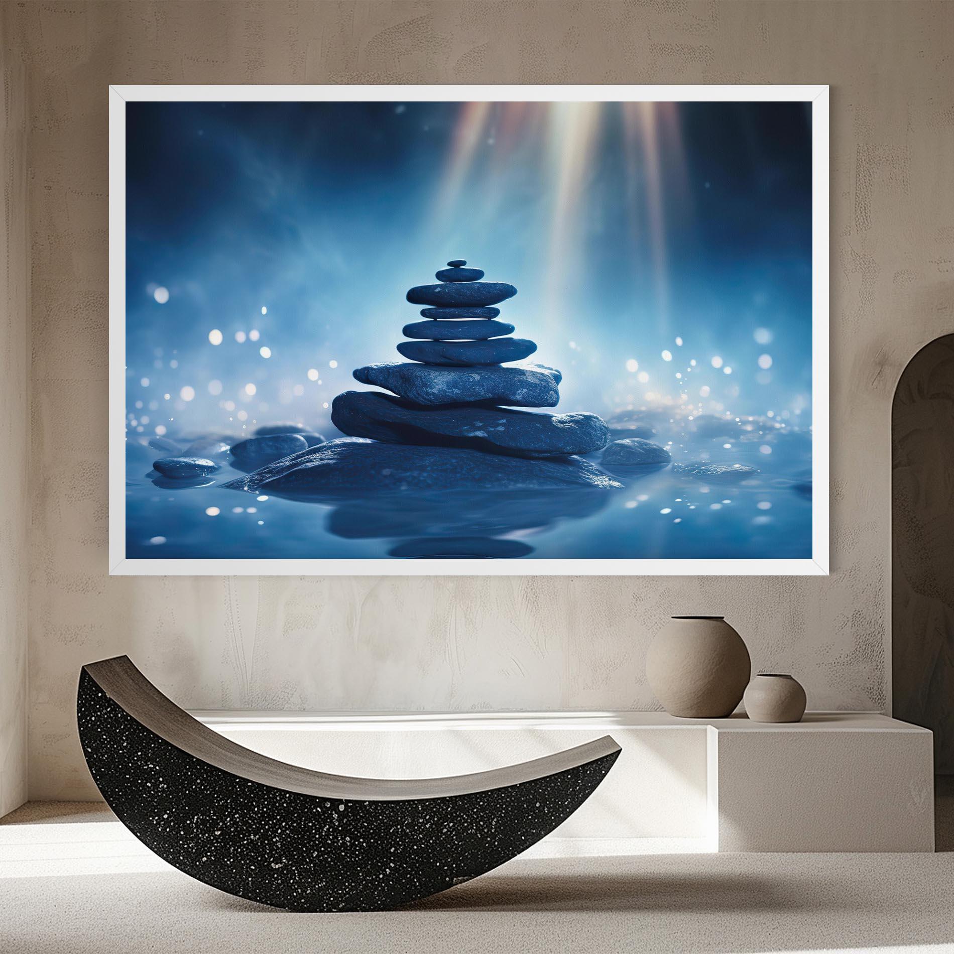 Картина на платно Blue Light Stone mockup 8