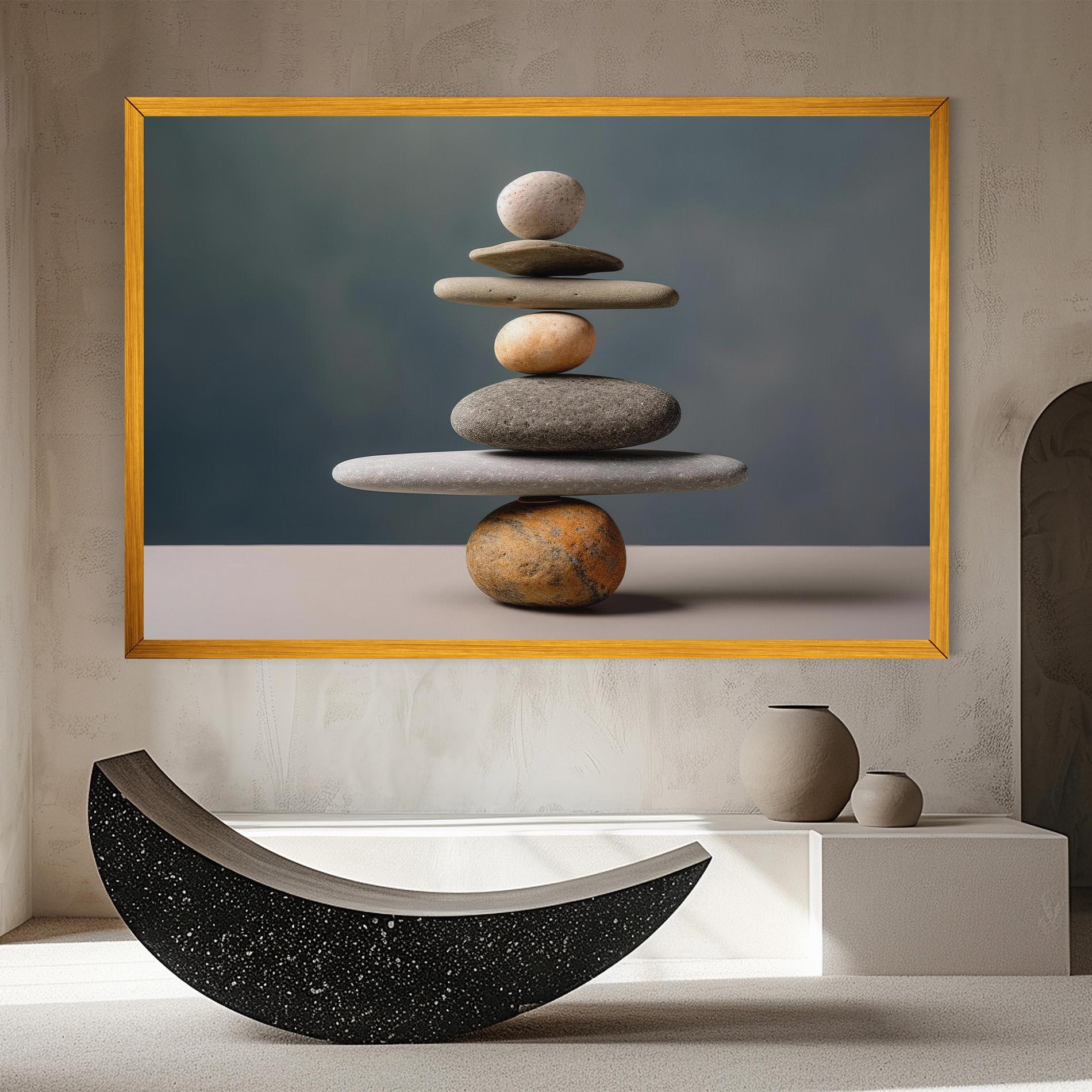 Картина на платно Balance Pebbles Pyramid mockup 8