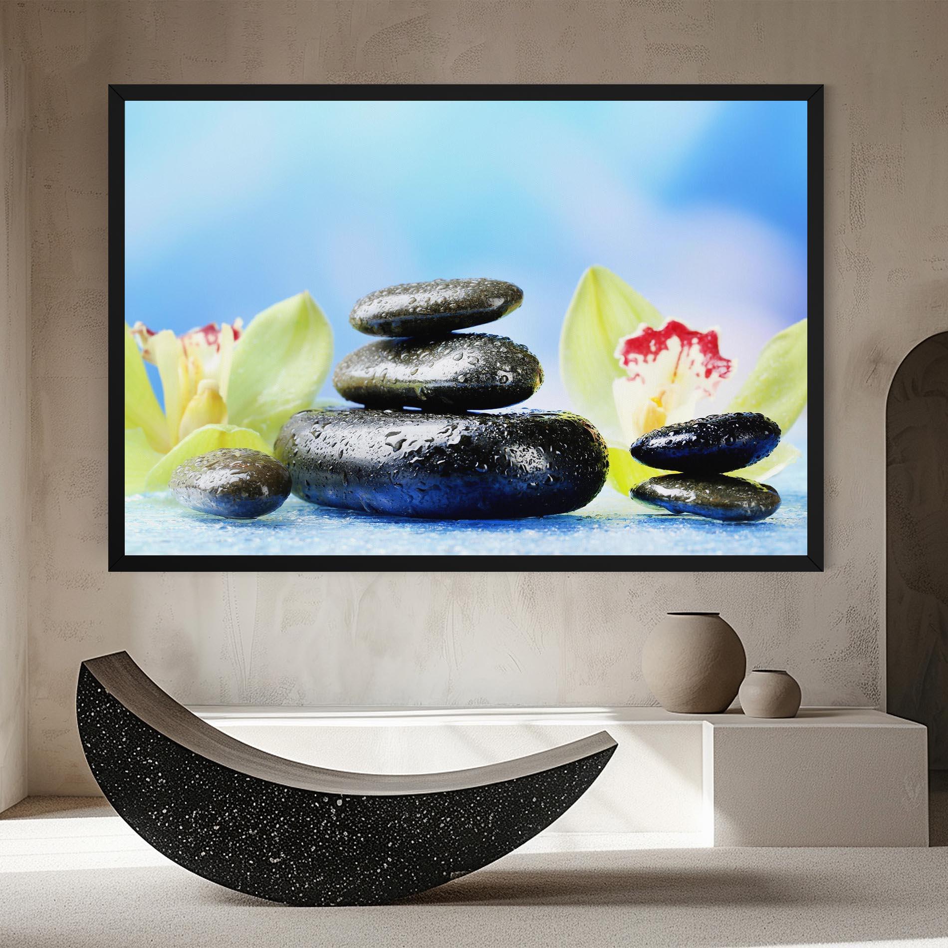 Картина на платно Blooming Orchid Stone mockup 8