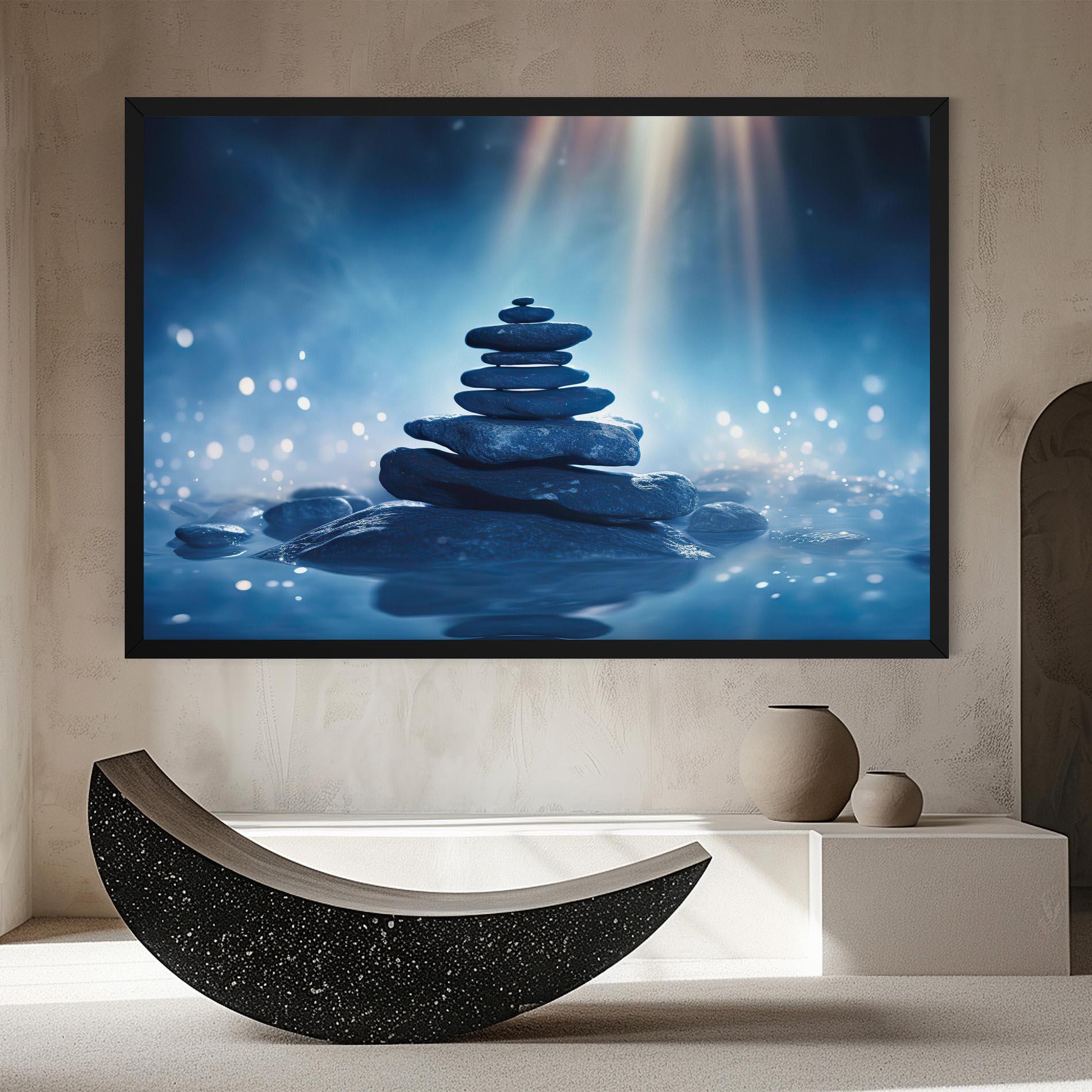 Картина на платно Blue Light Stone mockup 8