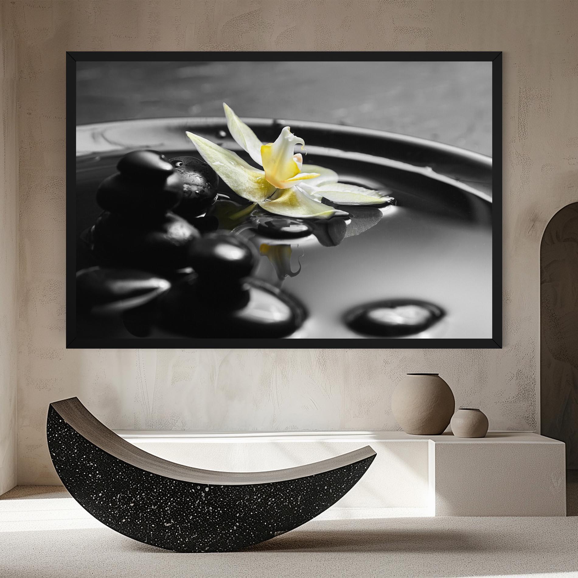 Картина на платно Pebbles Yellow Flower mockup 8