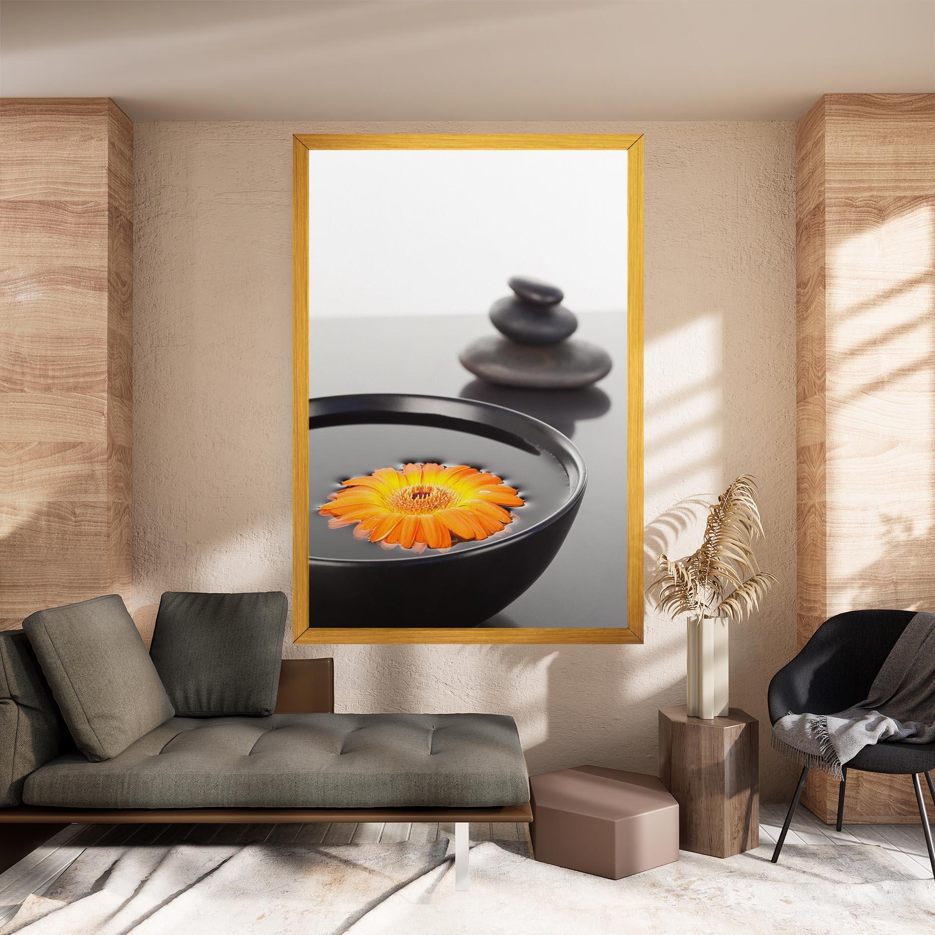 Картина на платно Stone Orange Flower mockup 8