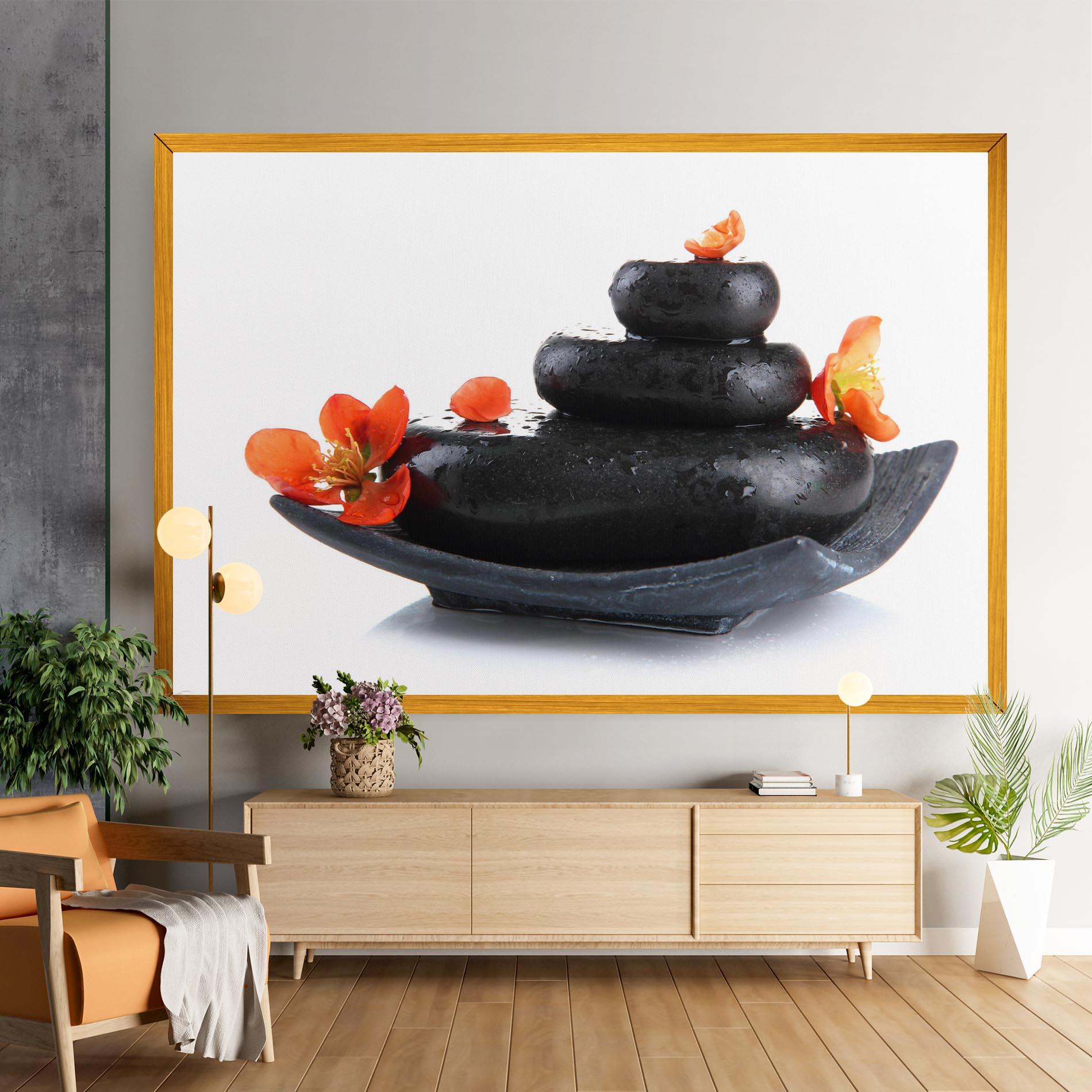 Картина на платно Spa Stones Flowers mockup 9