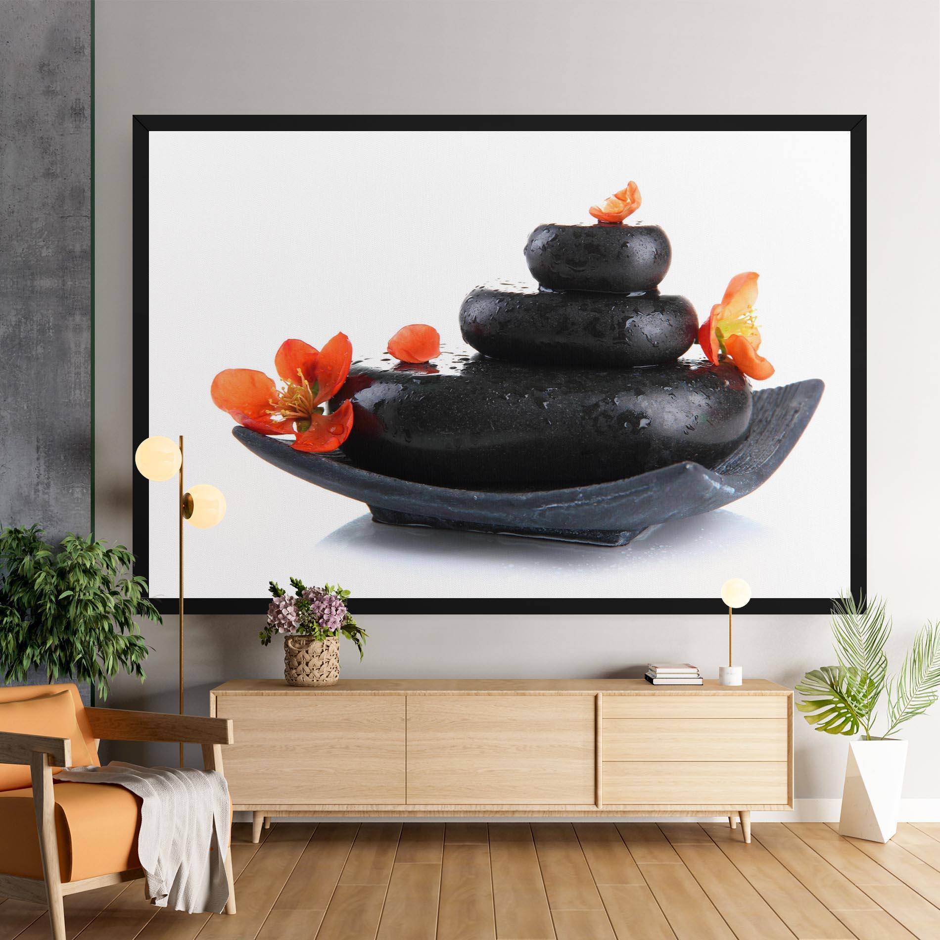 Картина на платно Spa Stones Flowers mockup 9