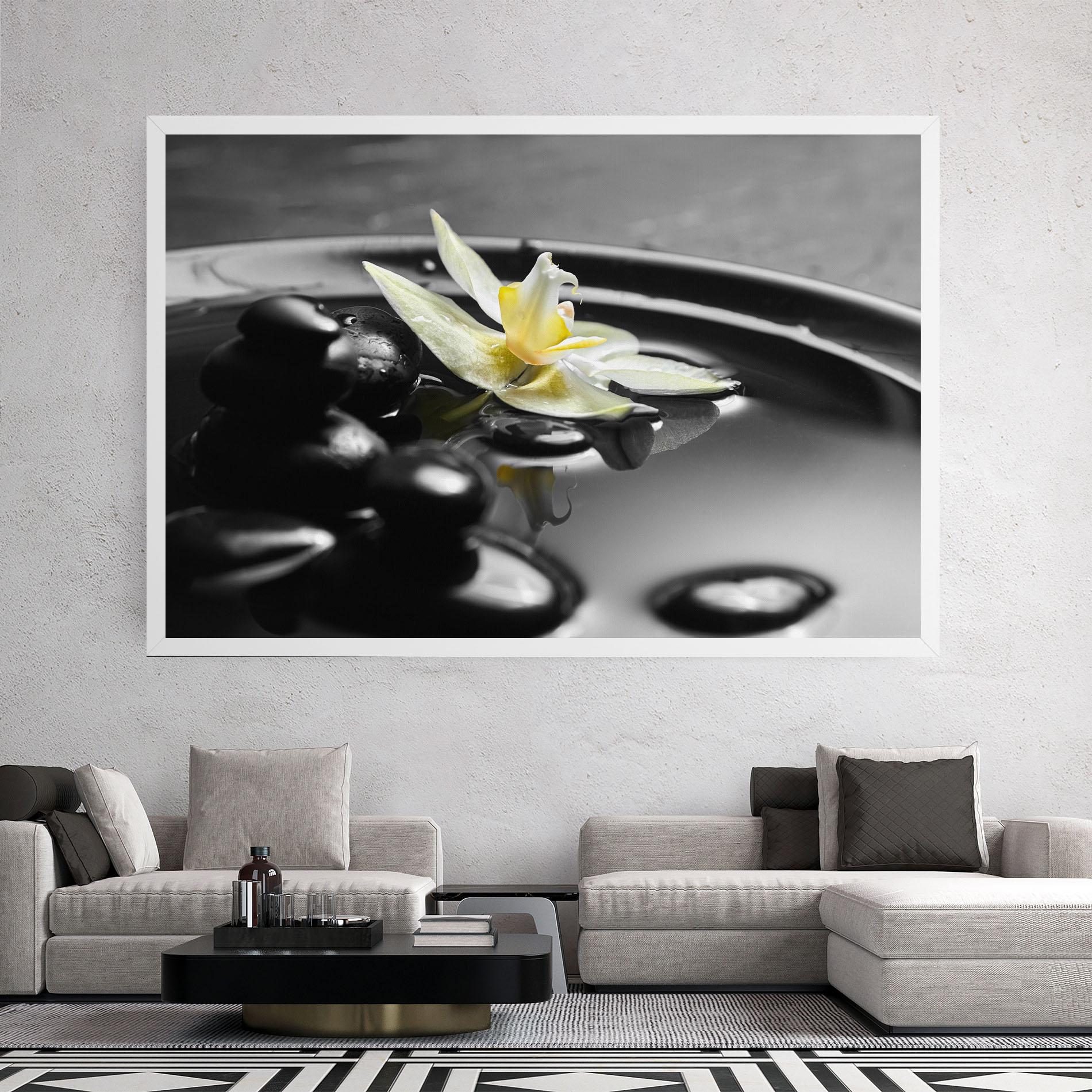 Картина на платно Pebbles Yellow Flower mockup 2