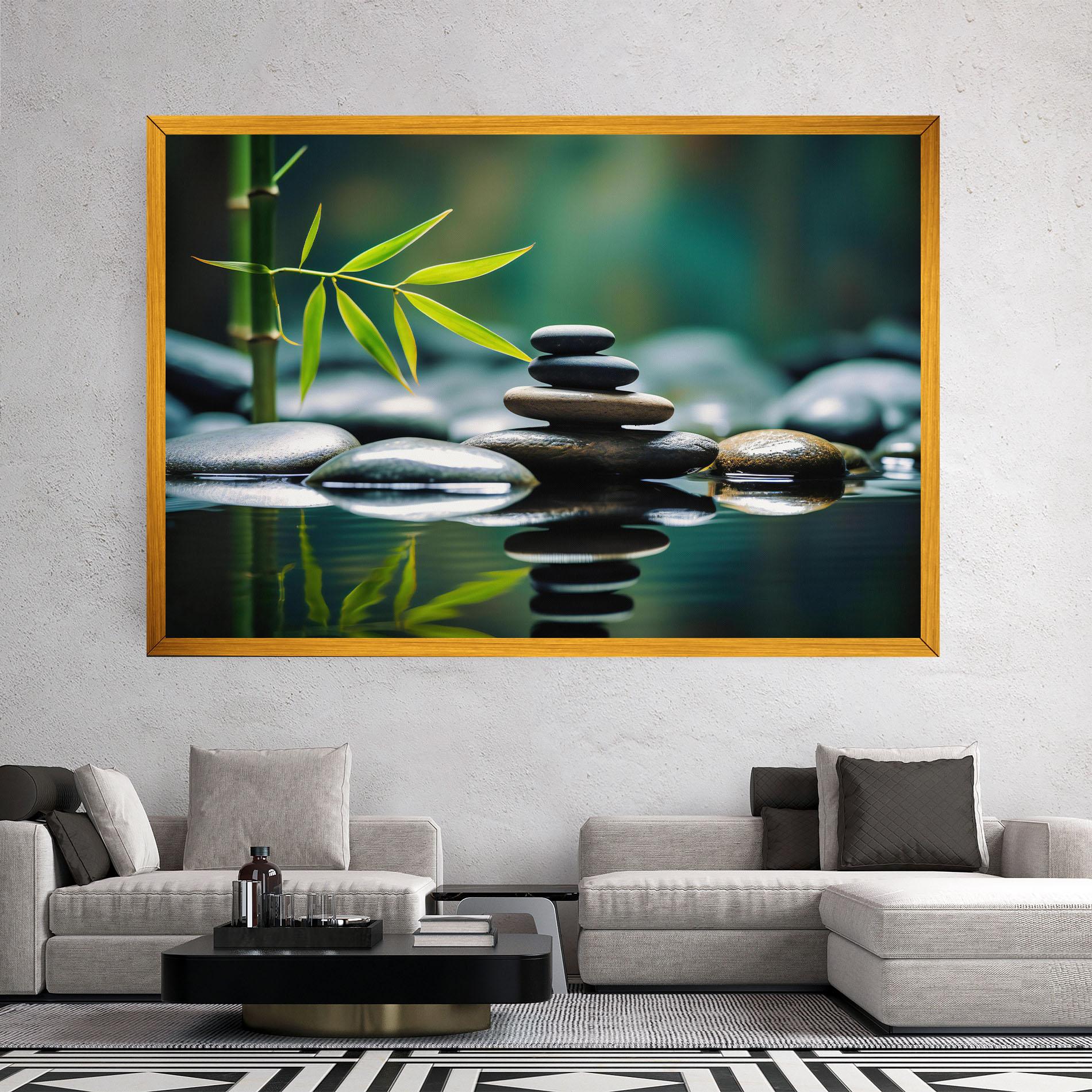 Картина на платно Bamboo Stones mockup 2