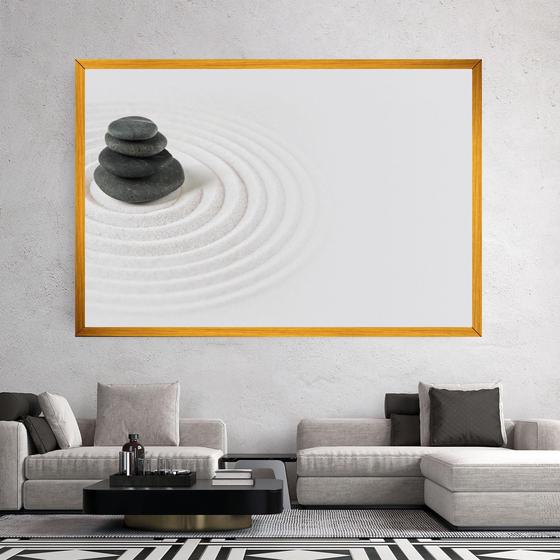 Картина на платно Black Stones Sand mockup 2