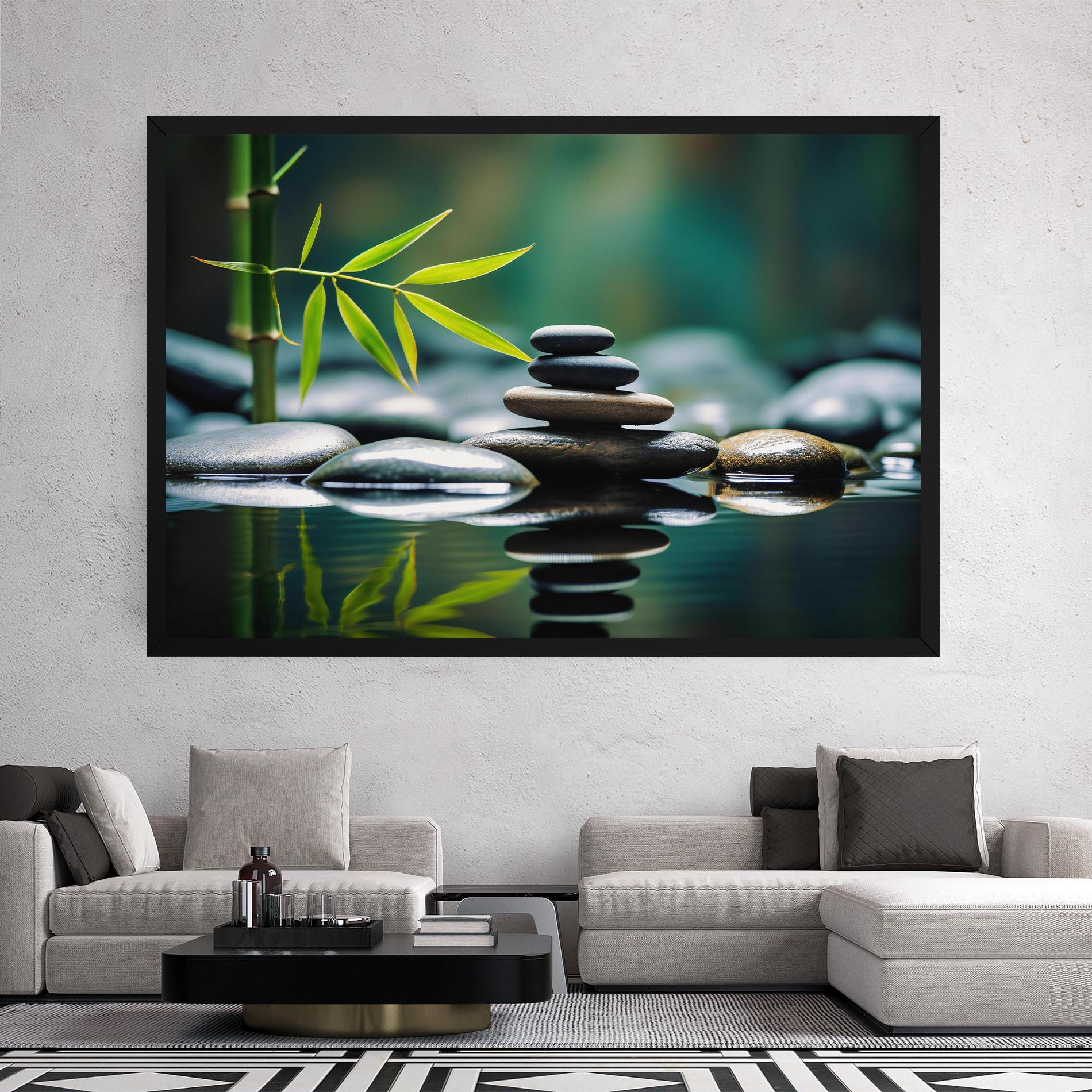 Картина на платно Bamboo Stones mockup 2
