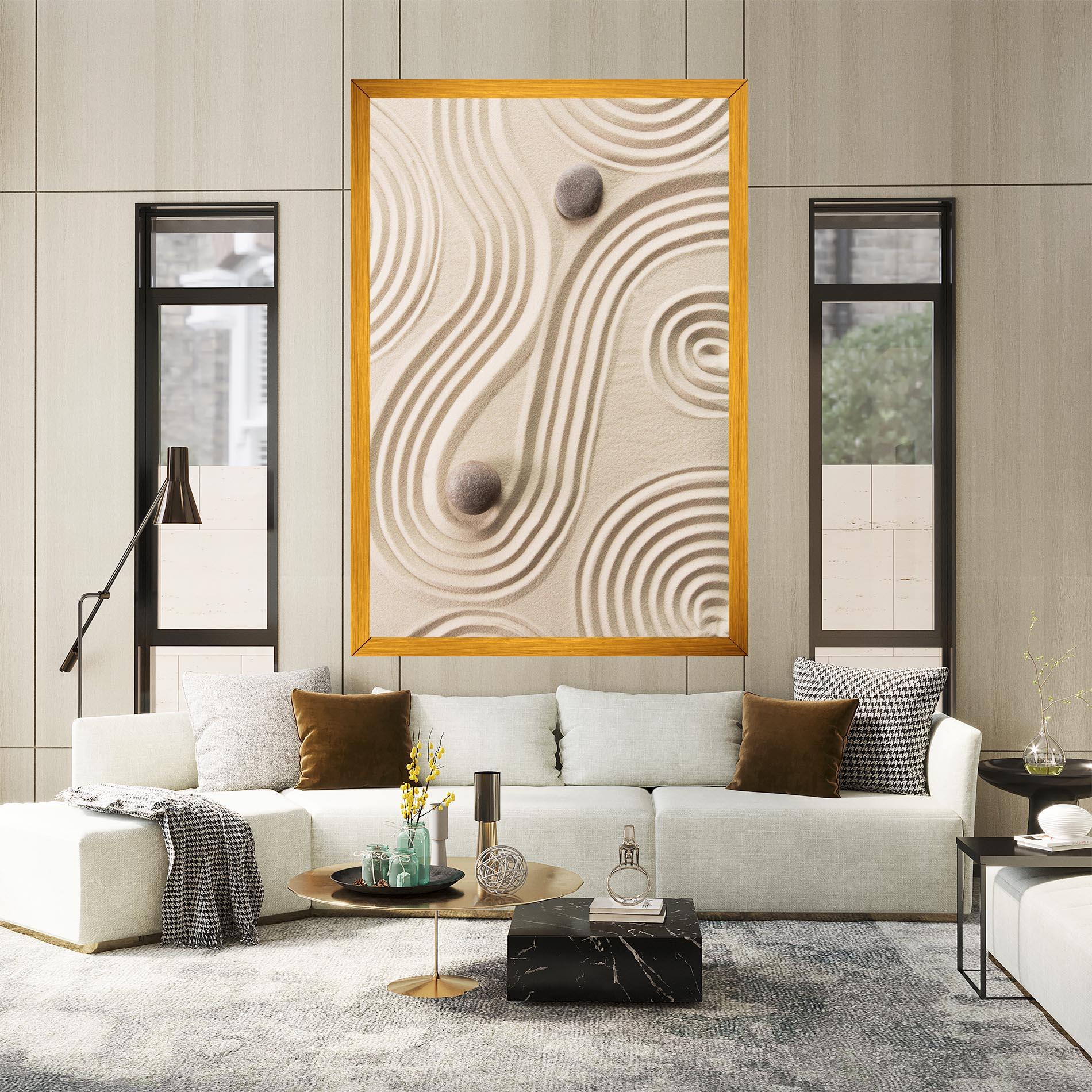 Картина на платно Cream Zen Stones mockup 2