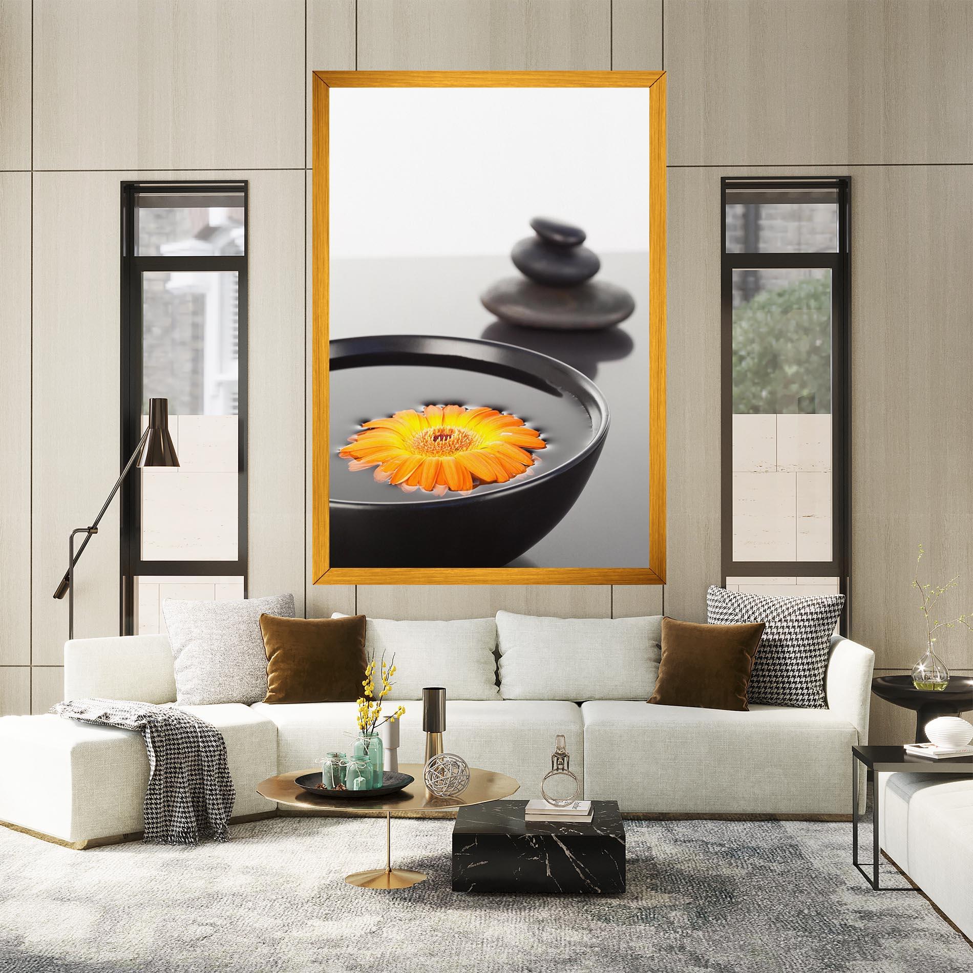 Картина на платно Stone Orange Flower mockup 2