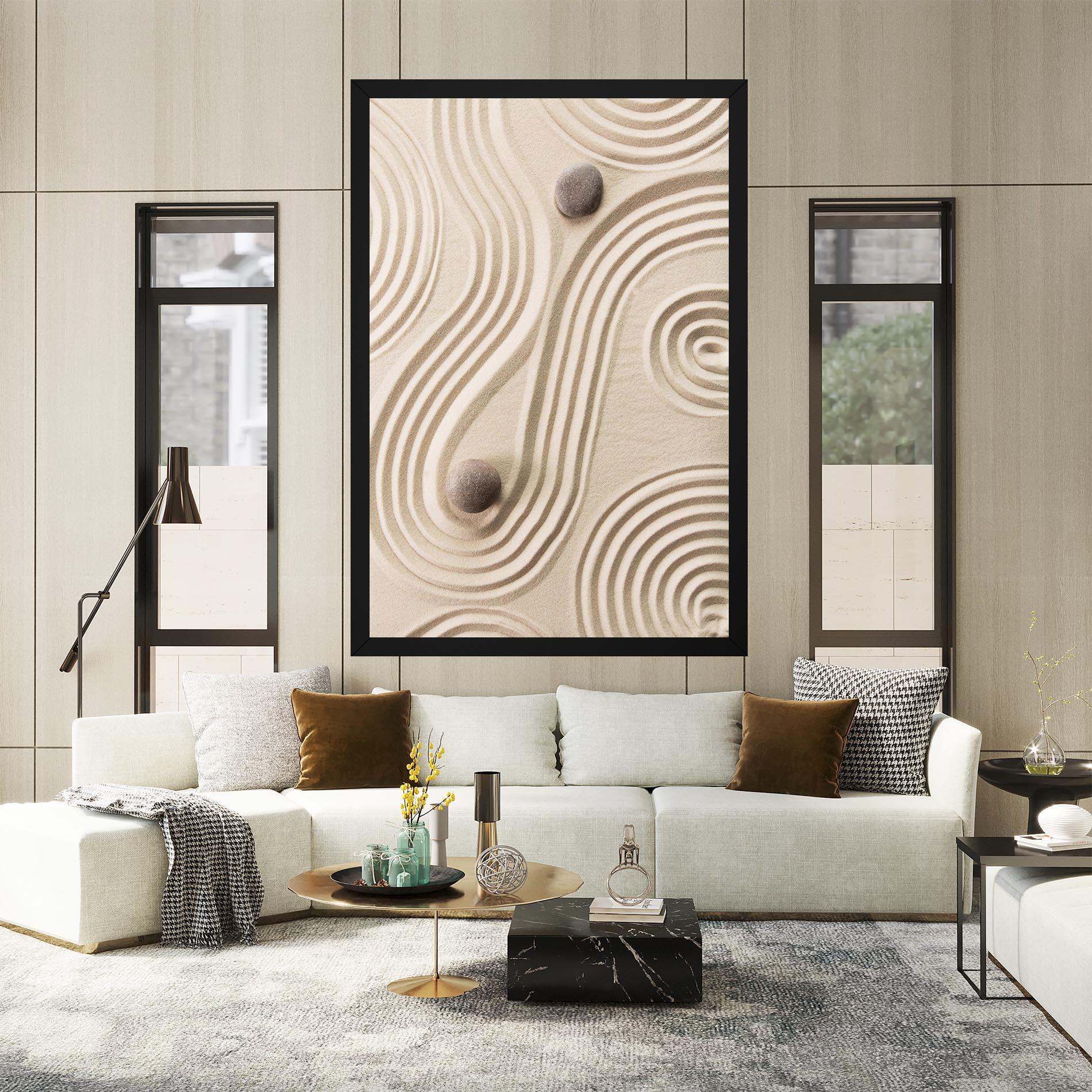 Картина на платно Cream Zen Stones mockup 2