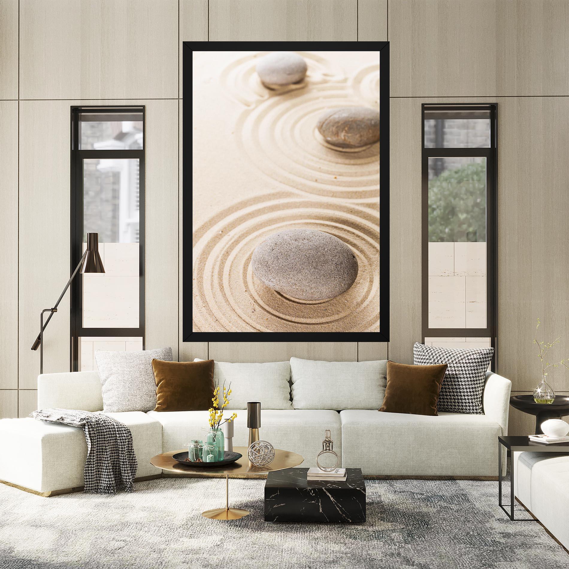 Картина на платно Meditation Cream Stone mockup 2